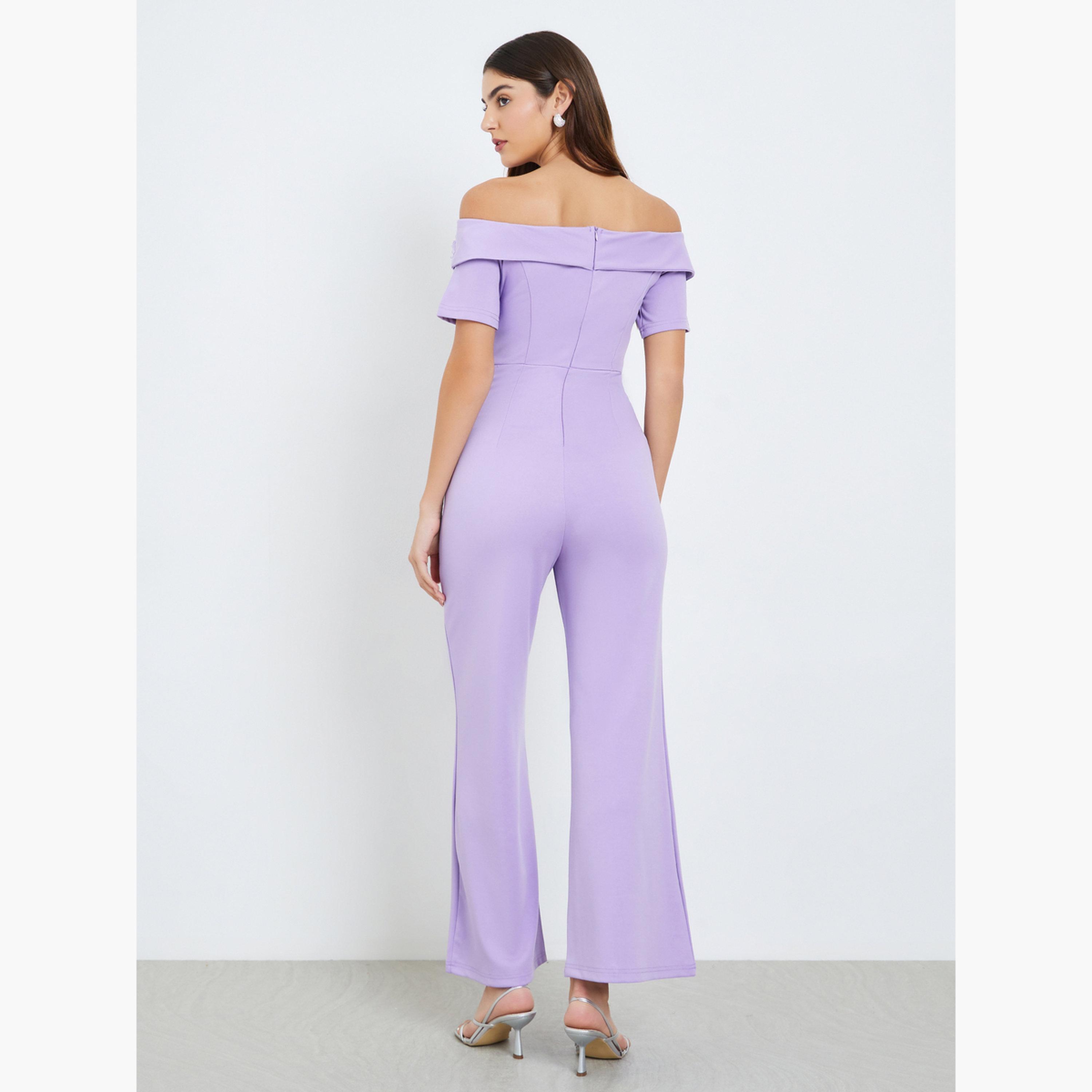 Styli Women Off Shoulder Jumpsuit with Corsage Detail-women-clothing-jumpsuits-image-3