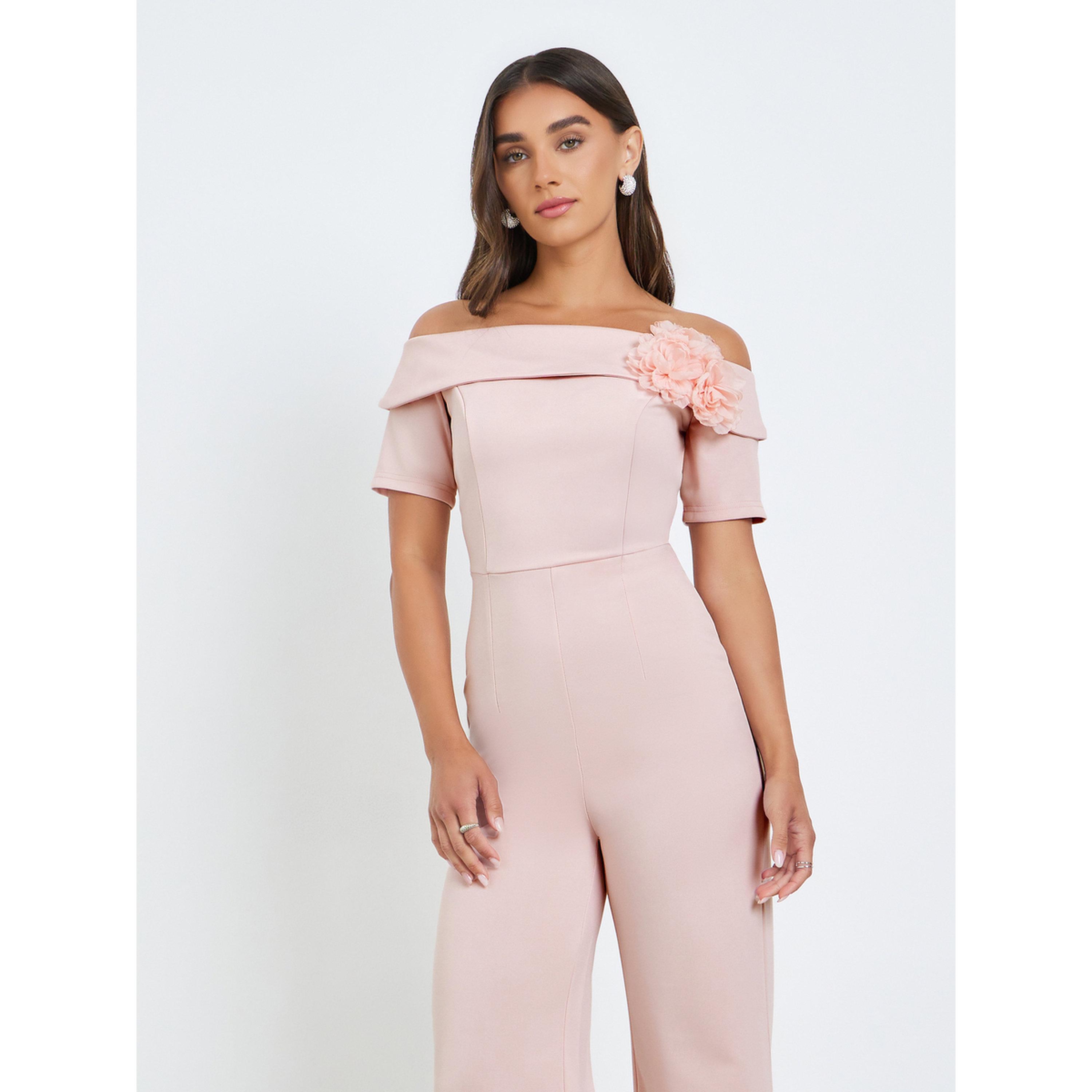 Styli Women Off Shoulder Jumpsuit with Corsage Detail-women-clothing-jumpsuits-image-2