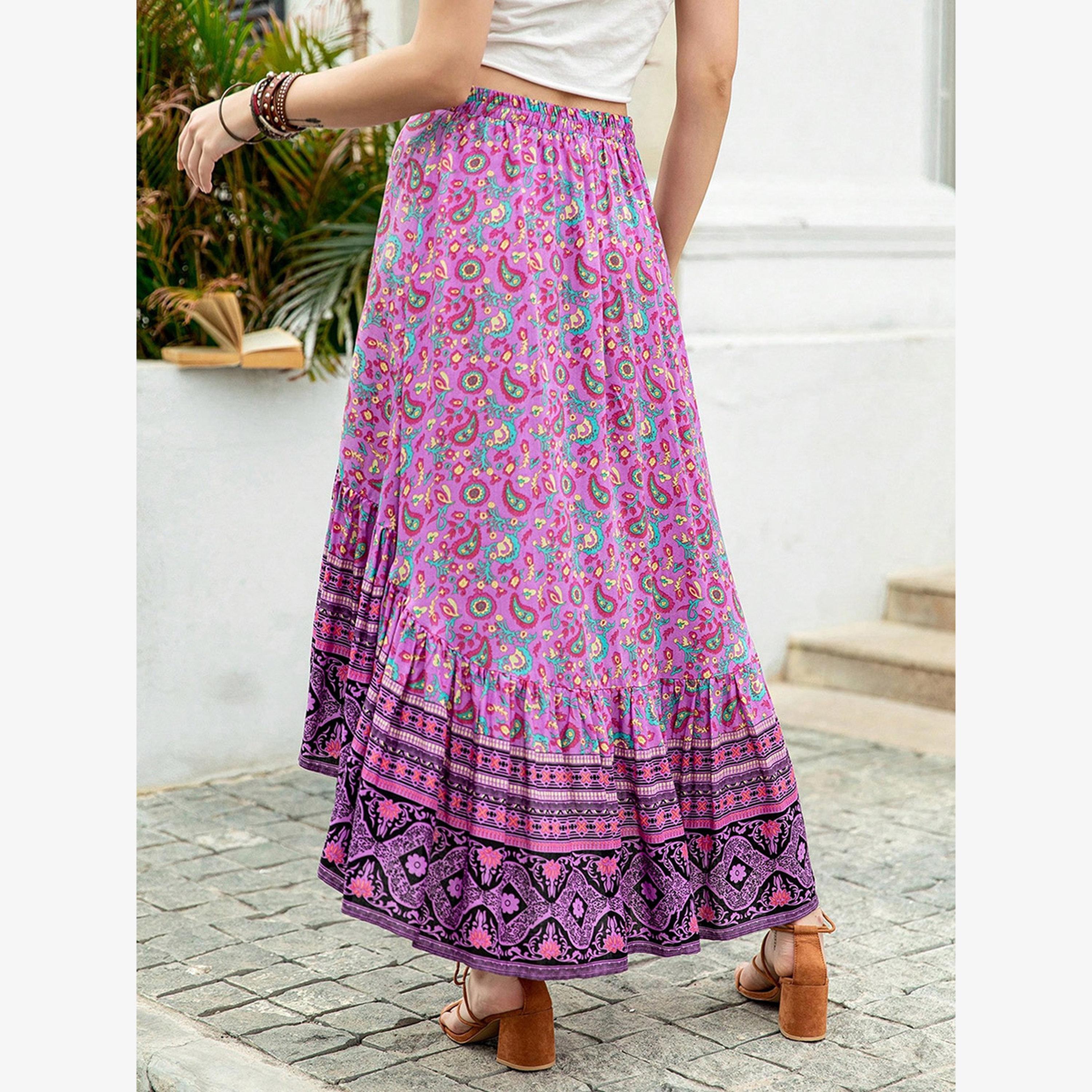 تنورة ميدي غير متماثلة مطوية بتفاصيل ثنيات من تيك تو-women-clothing-bottoms-skirts-image-5