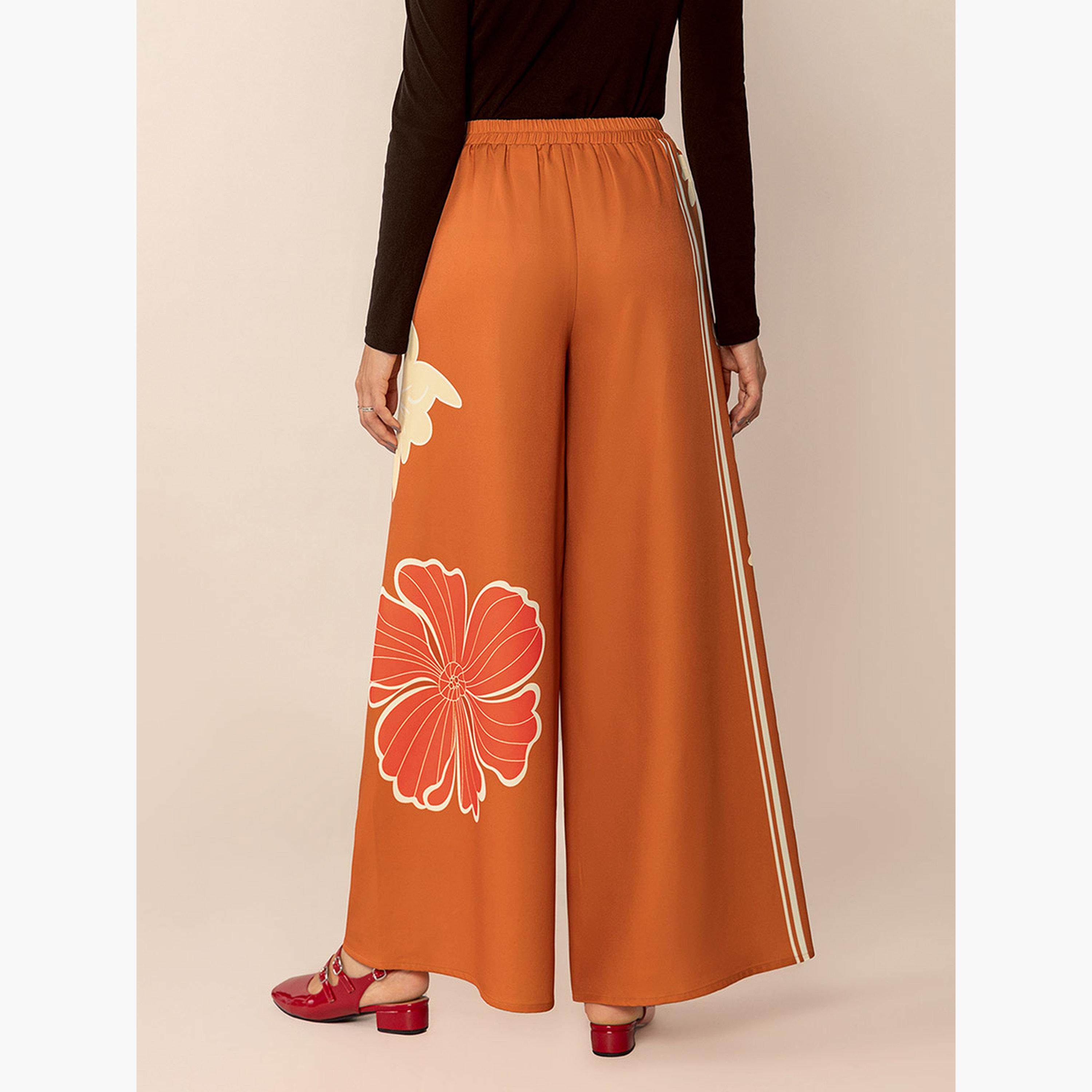 Take Two Women's Floral Printed Elastic Waist Wide Leg Pants-women-clothing-bottoms-trousers-image-5