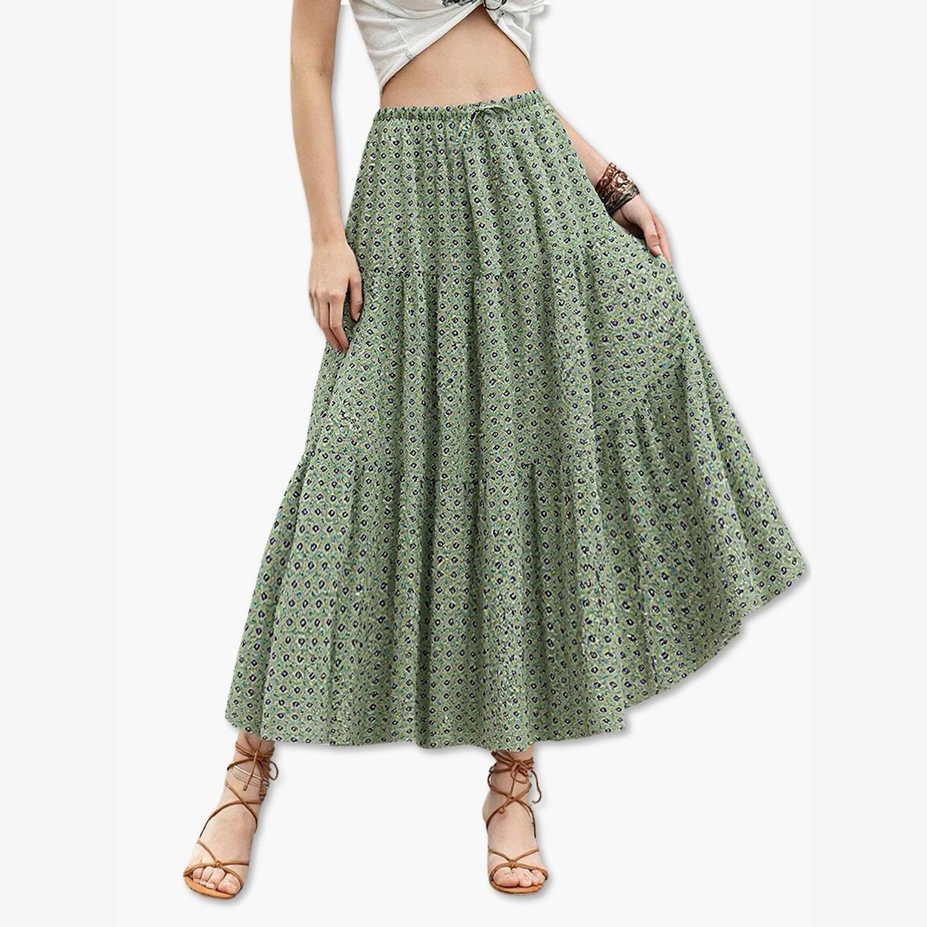Take Two Women's Graphic Printed Pleated Detail Midi Skirt-women-clothing-bottoms-skirts-image-1