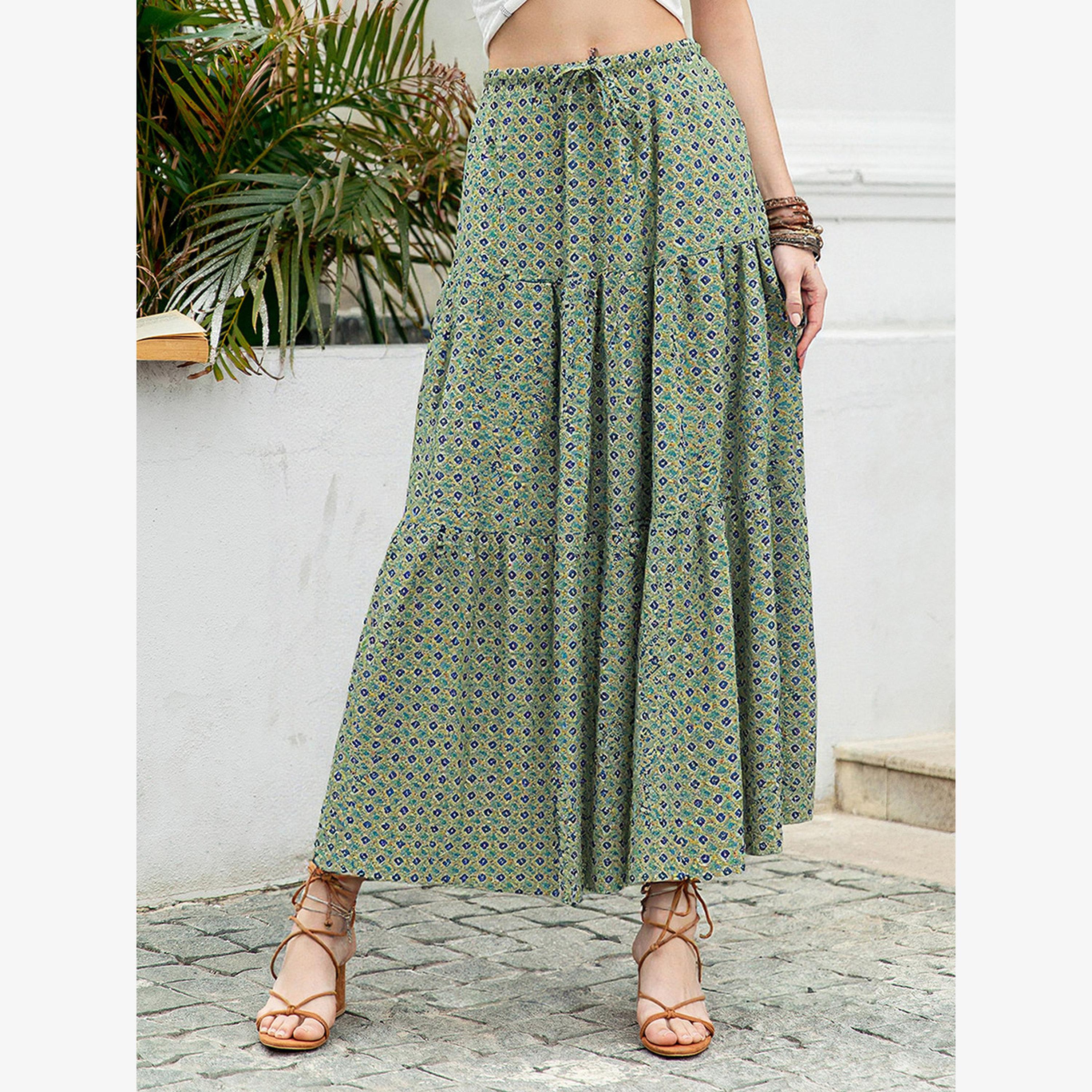 Take Two Women's Graphic Printed Pleated Detail Midi Skirt-women-clothing-bottoms-skirts-image-2