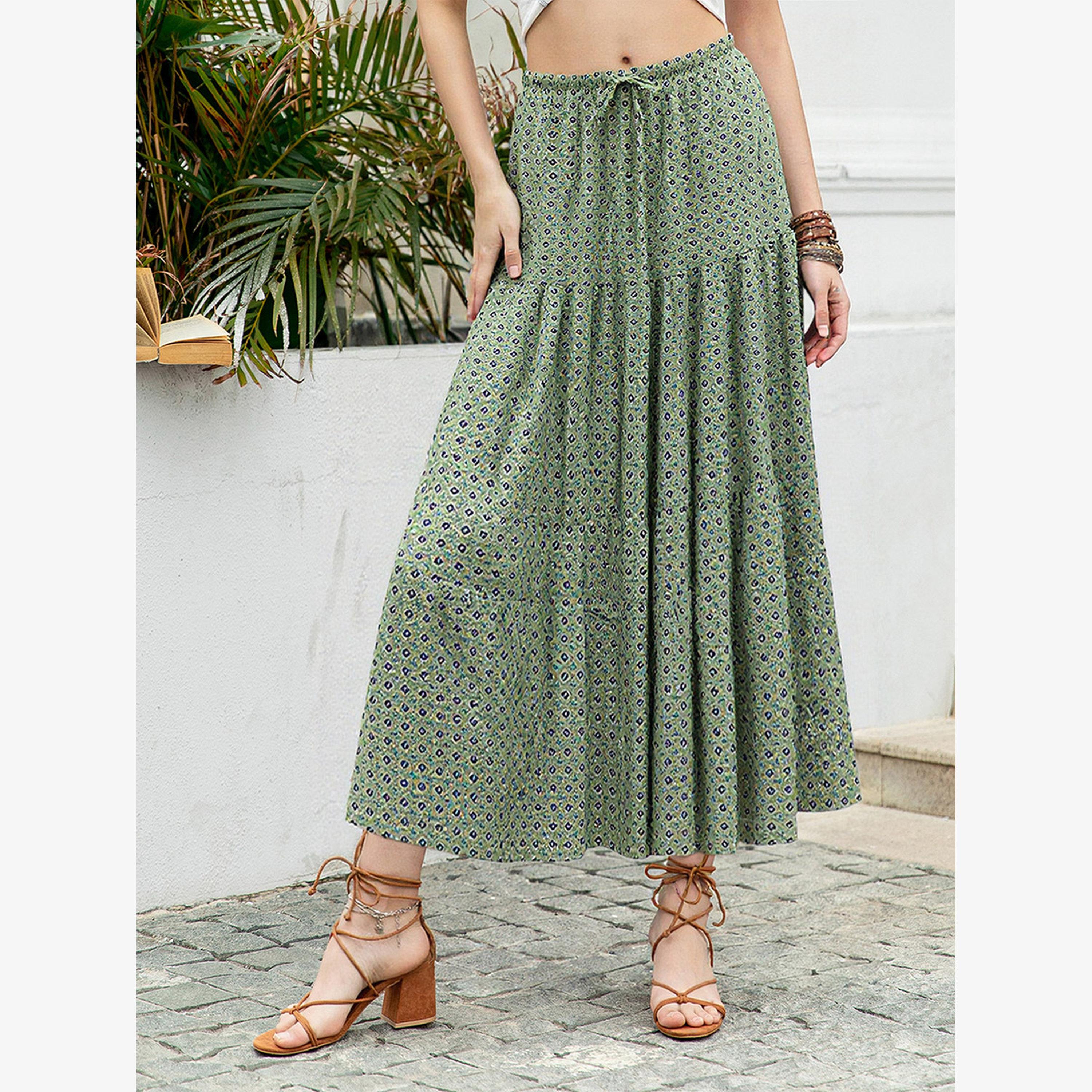 Take Two Women's Graphic Printed Pleated Detail Midi Skirt-women-clothing-bottoms-skirts-image-4