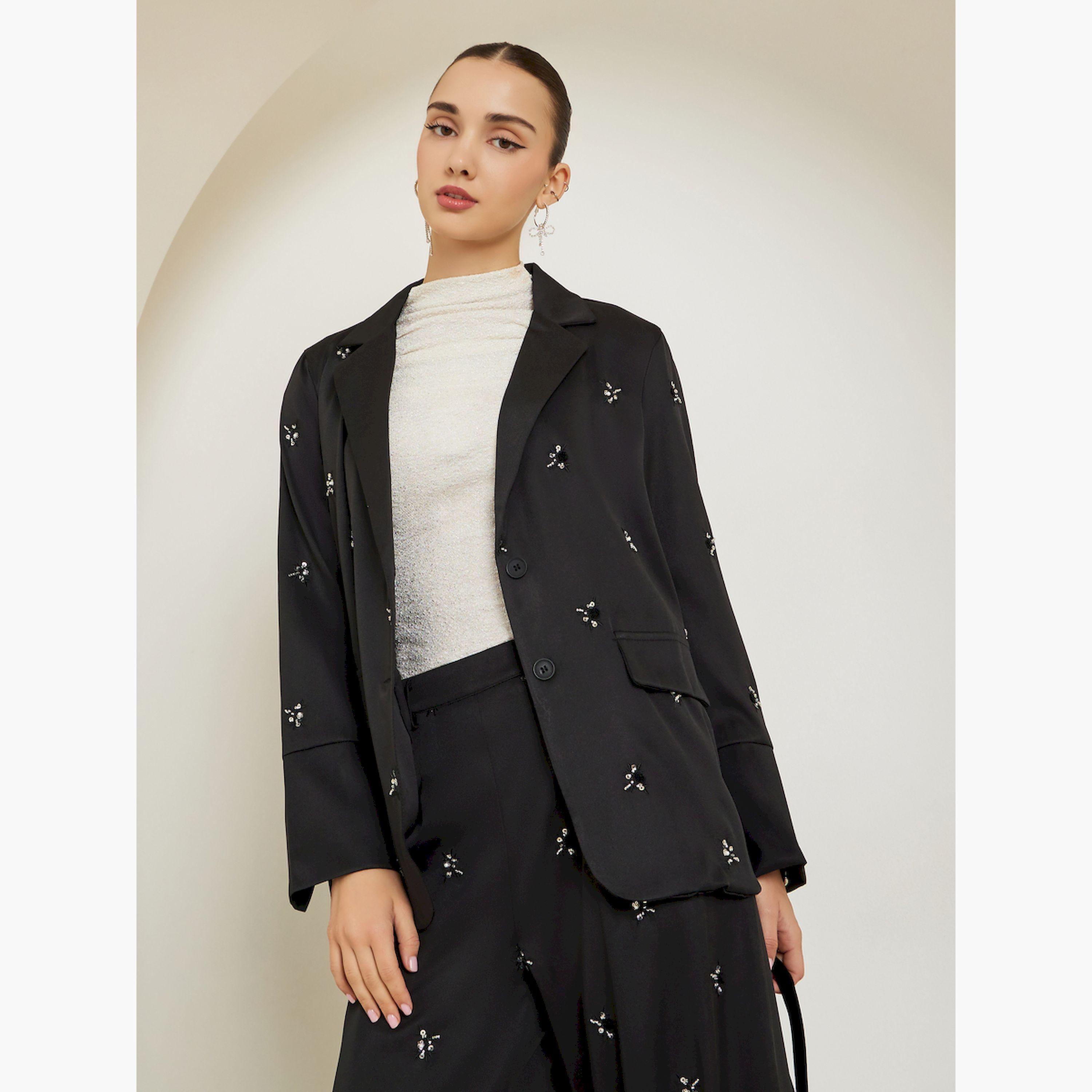 بليزر بقصة عادية مزين-women-clothing-coatsandjackets-blazers-image-1