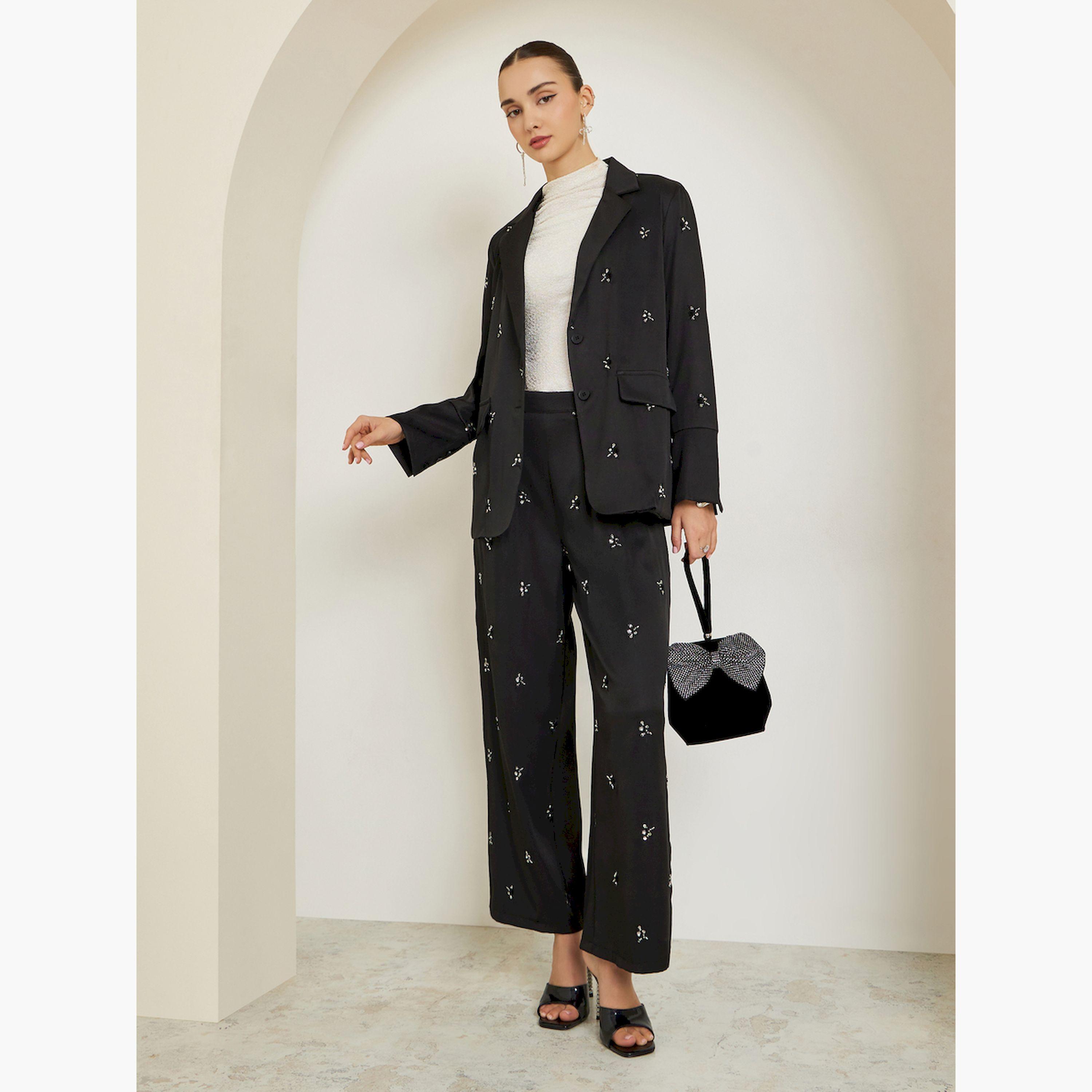 بليزر بقصة عادية مزين-women-clothing-coatsandjackets-blazers-image-2