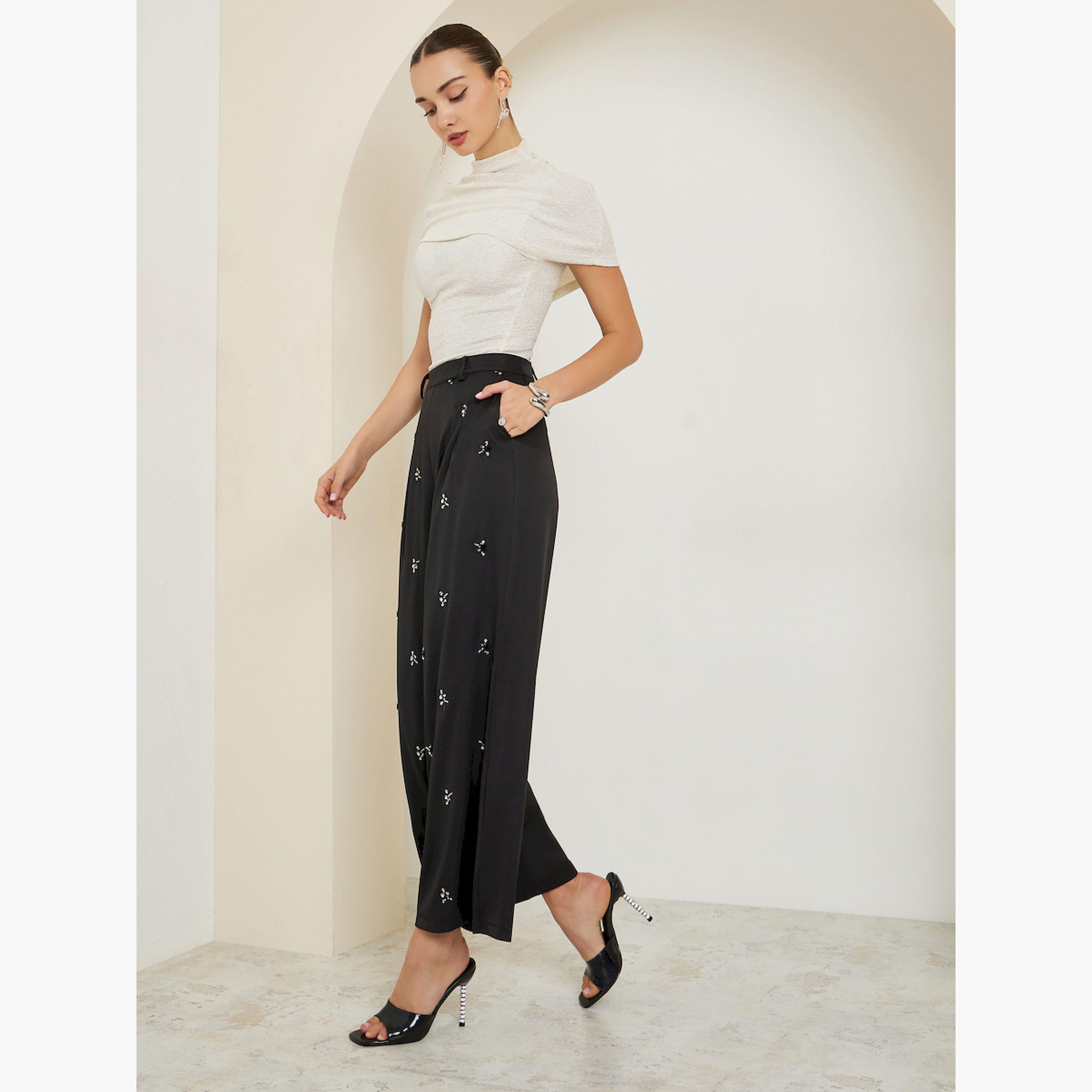 بنطال بأرجل واسعة ومطرز-women-clothing-bottoms-trousers-image-3
