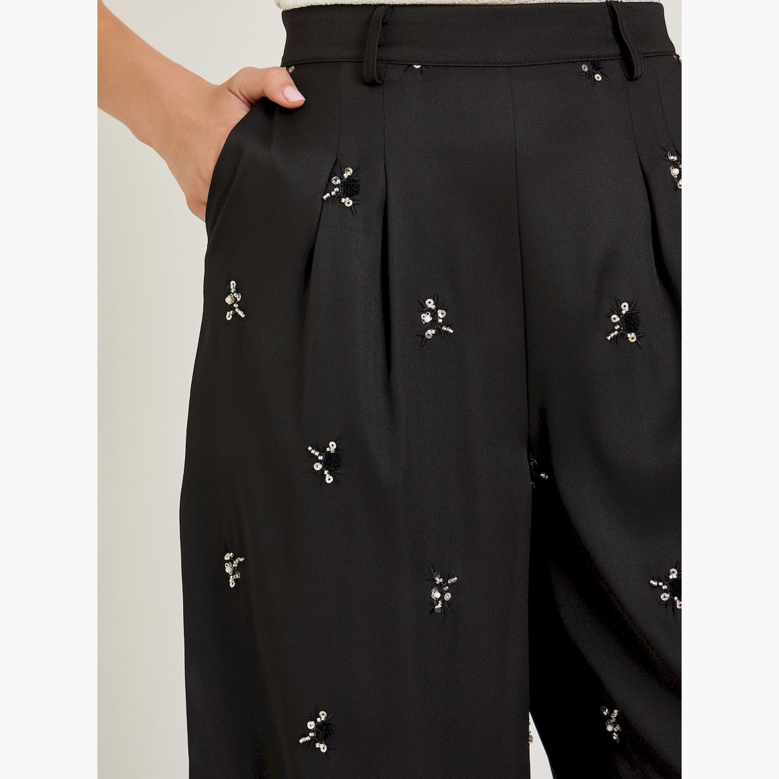 بنطال بأرجل واسعة ومطرز-women-clothing-bottoms-trousers-image-4