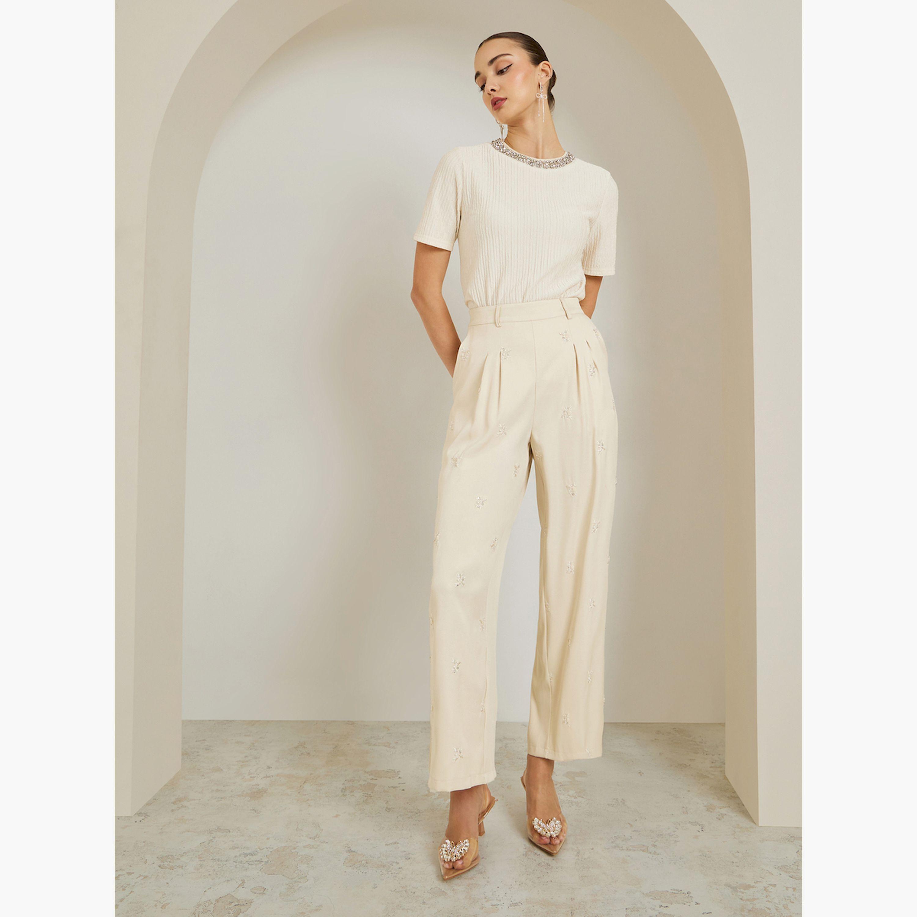 بنطال أوف وايت مزين وأرجل واسعة-women-clothing-bottoms-trousers-image-2