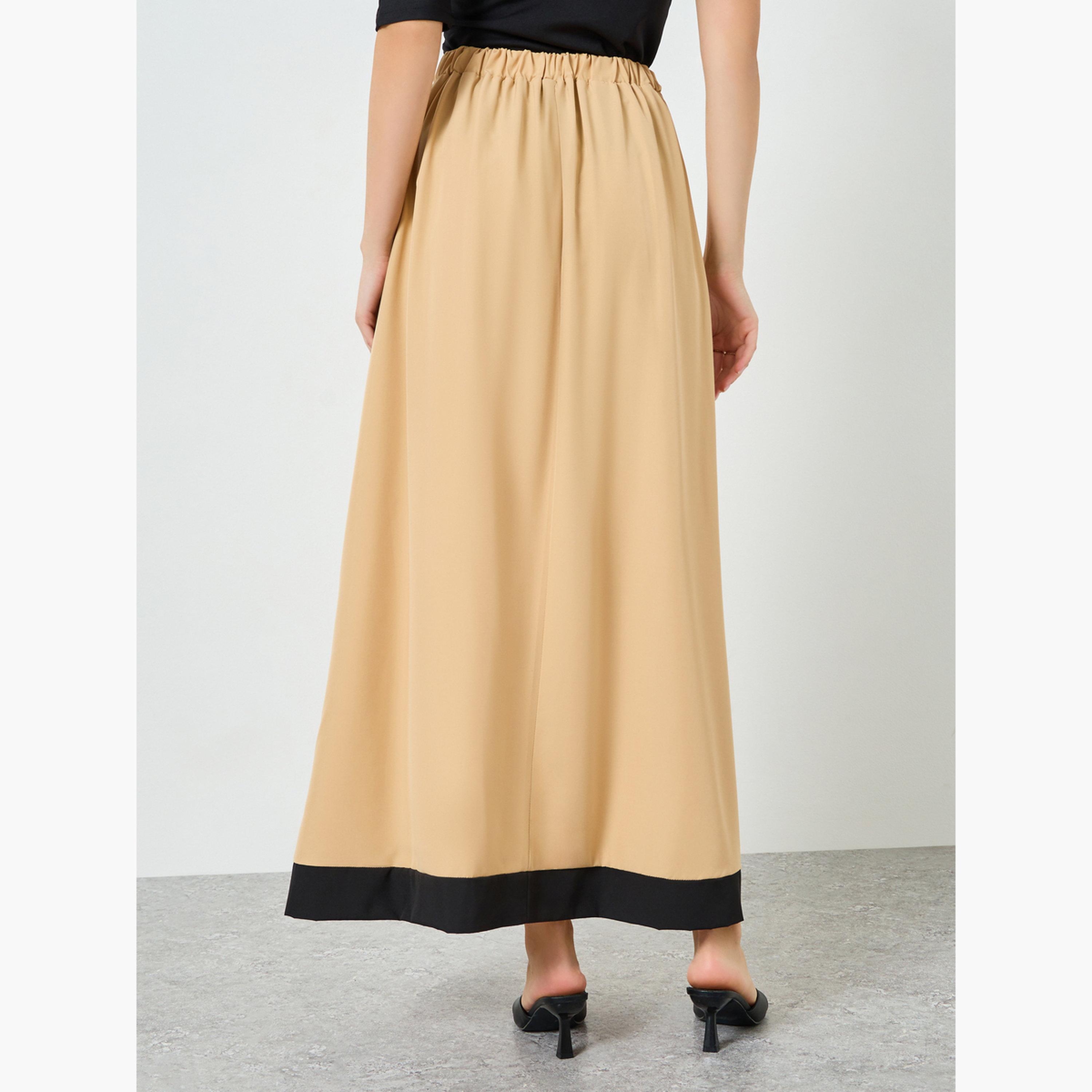 تنورة طويلة بليسيه بحواف كشكش-women-clothing-bottoms-skirts-image-4
