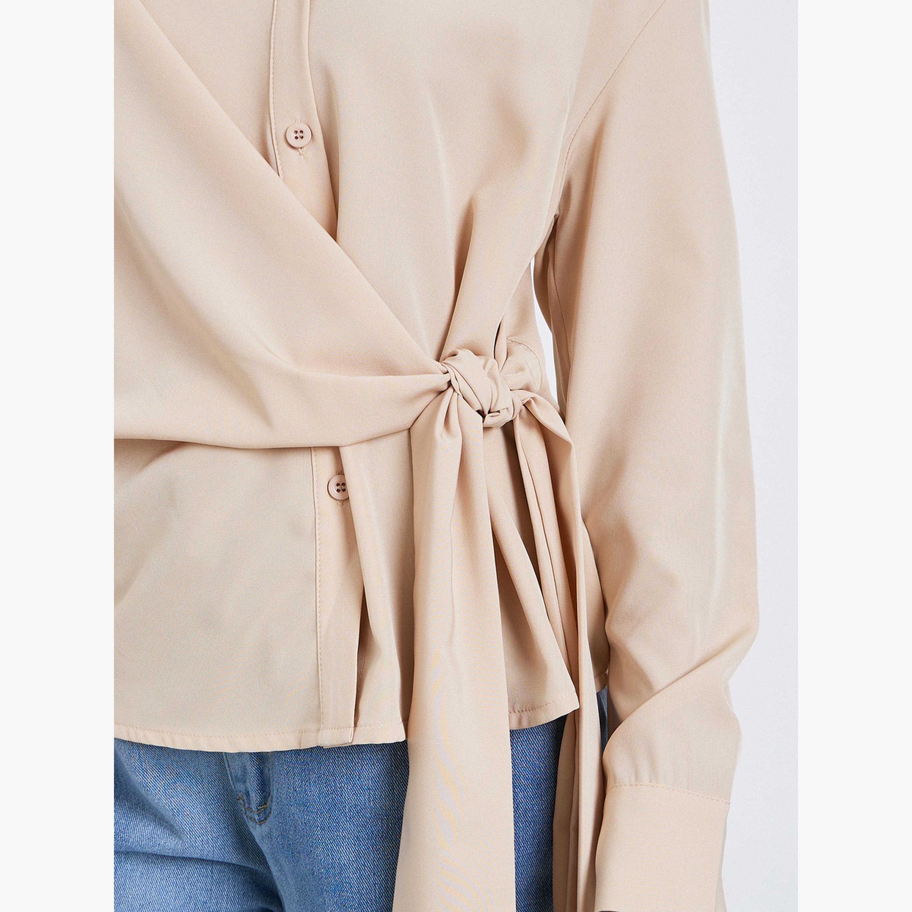 قميص لف بأكمام طويلة-women-clothing-shirtsandblouses-shirts-image-3