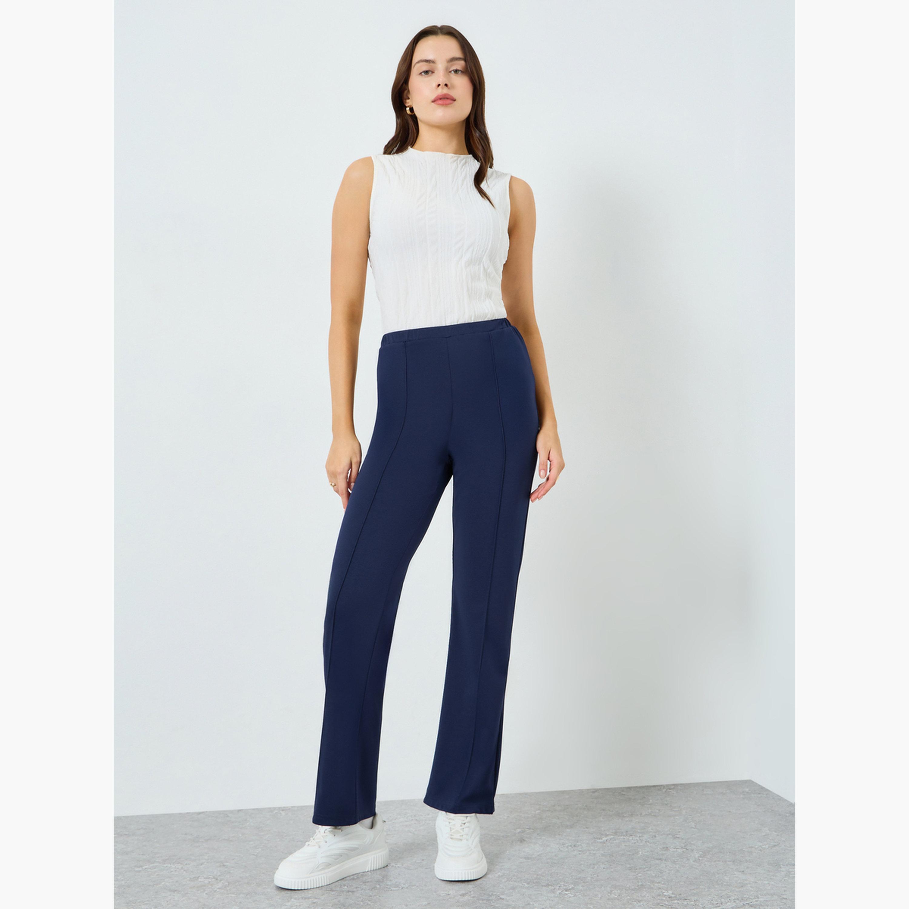 بنطال واسع بتصميم محاك-women-clothing-bottoms-trousers-image-2