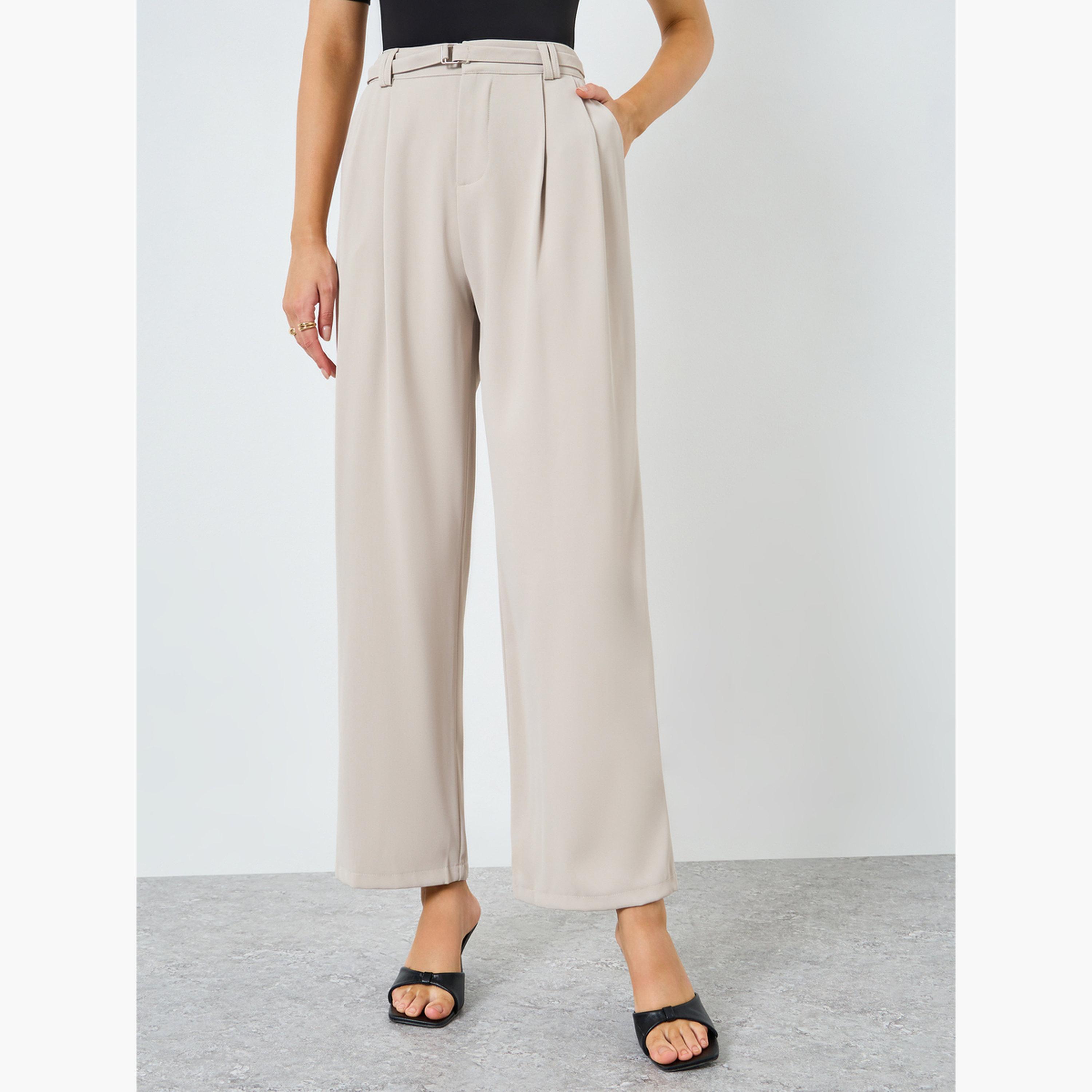 Styli Women Beige Wide Leg Jogger-women-clothing-bottoms-trousers-image-1