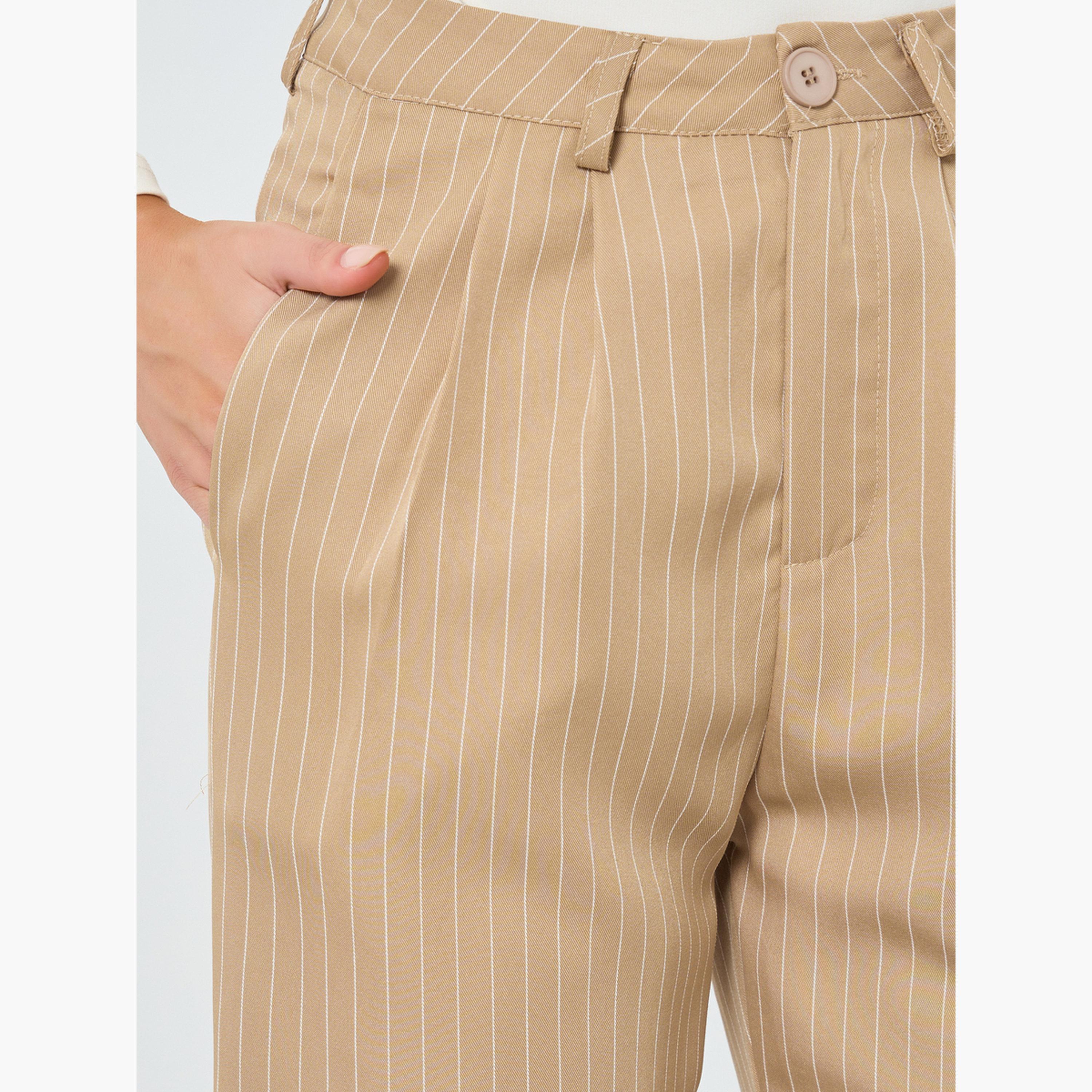 بنطال بأرجل واسعة وخطوط دقيقة-women-clothing-bottoms-trousers-image-3