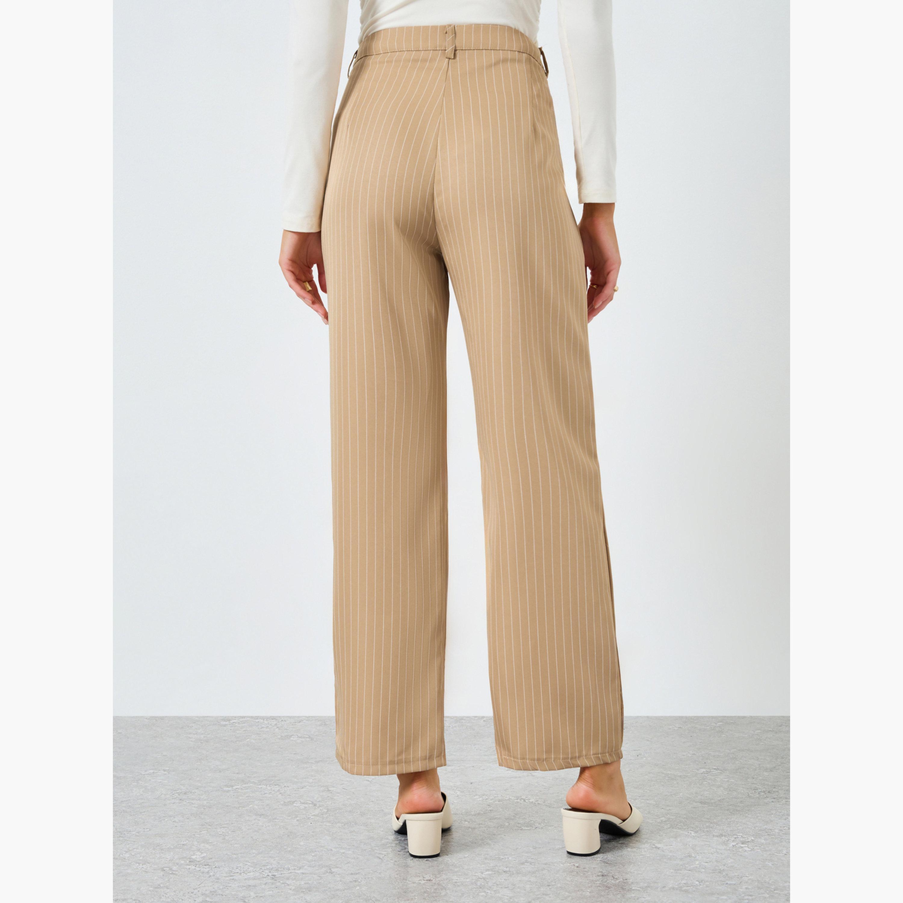بنطال بأرجل واسعة وخطوط دقيقة-women-clothing-bottoms-trousers-image-4