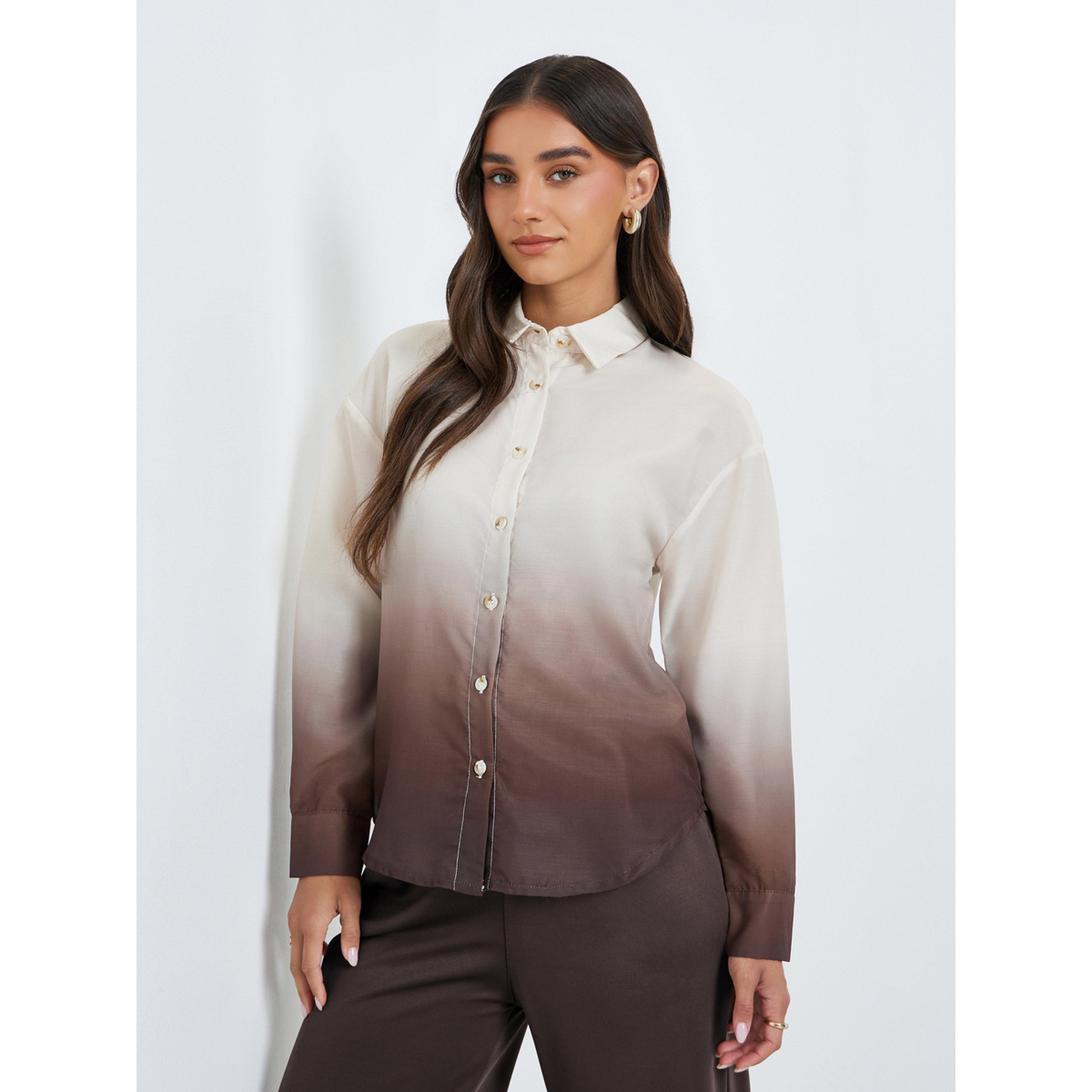 بلوزة بطبعة أومبري مع أزرار-women-clothing-shirtsandblouses-shirts-image-1