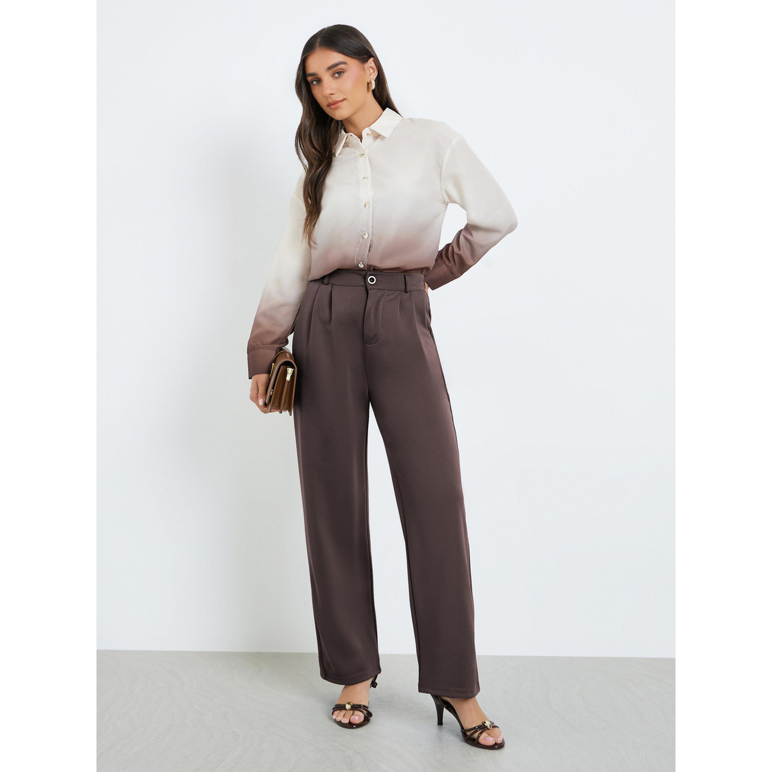 بلوزة بطبعة أومبري مع أزرار-women-clothing-shirtsandblouses-shirts-image-2
