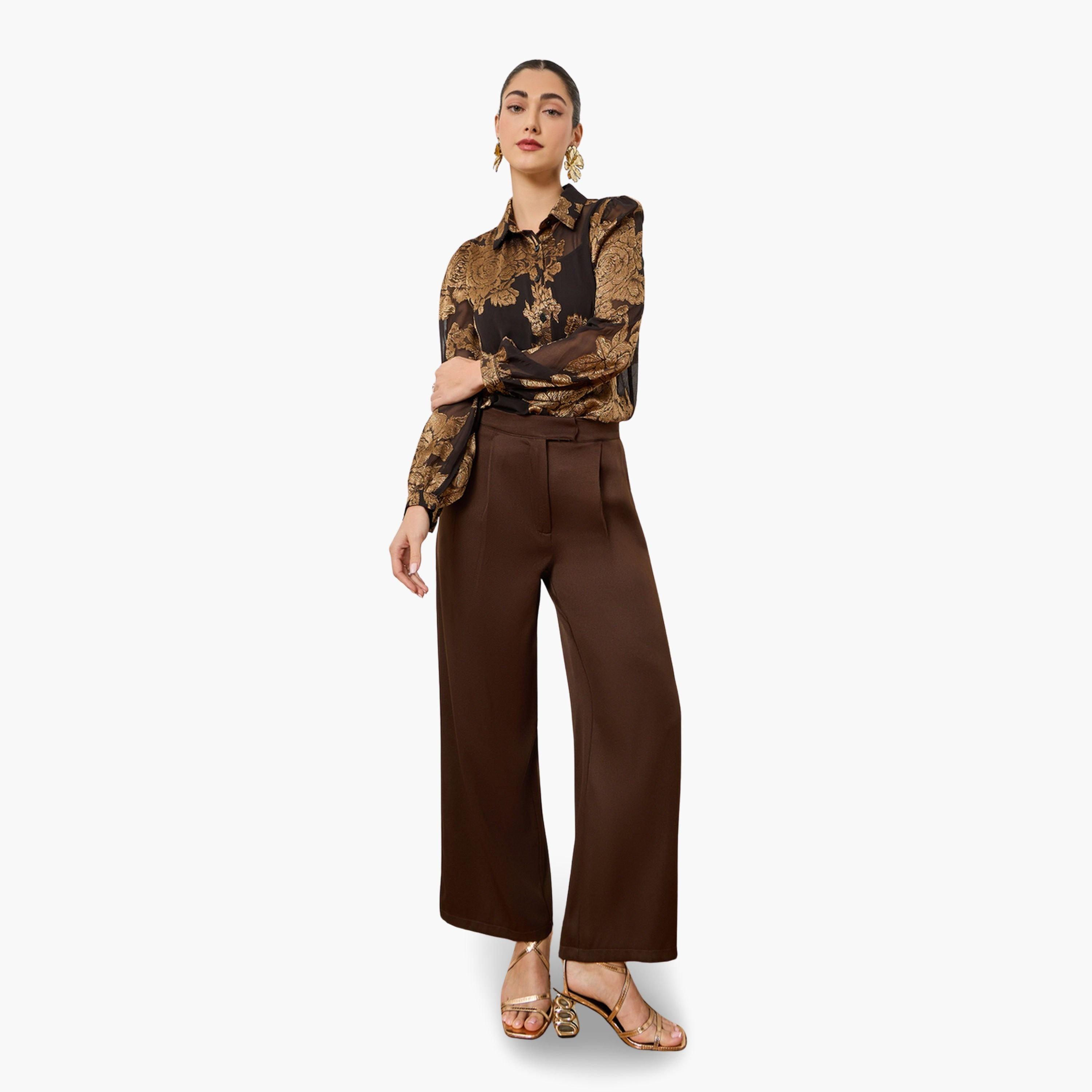بلوزة جاكار بطبعة زهور وأكمام طويلة أسود-women-clothing-shirtsandblouses-shirts-image-2