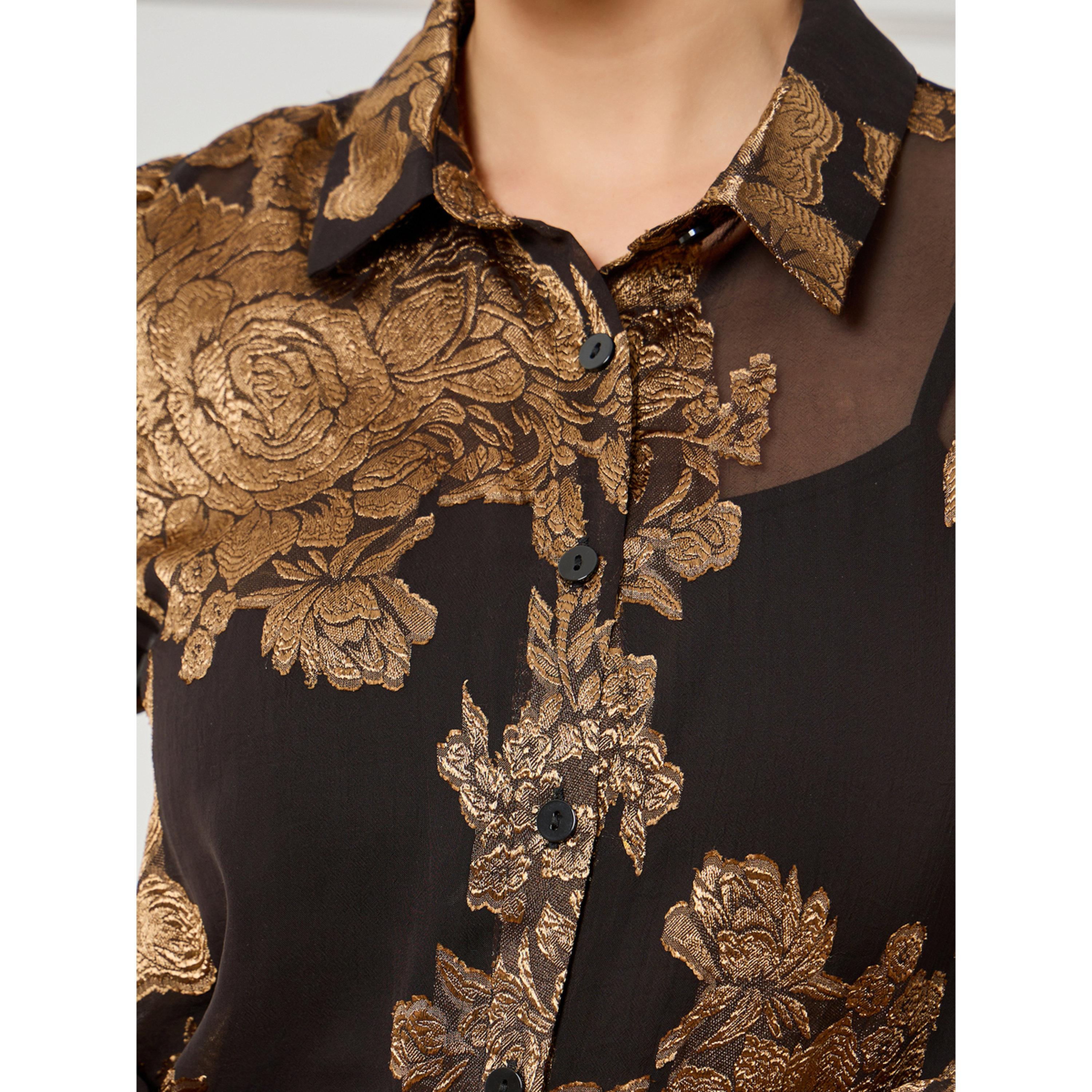 بلوزة جاكار بطبعة زهور وأكمام طويلة أسود-women-clothing-shirtsandblouses-shirts-image-4