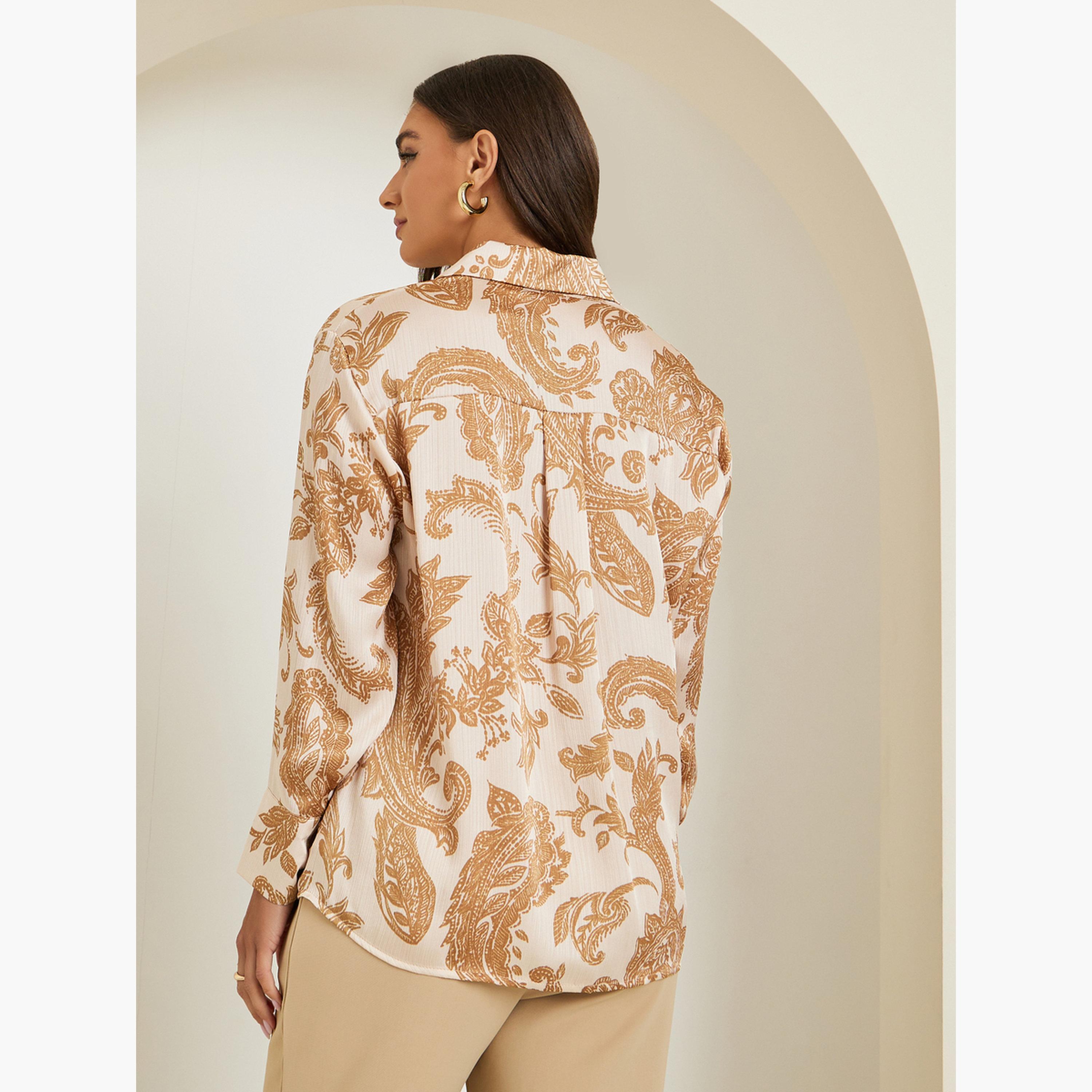 بلوزة ساتان بأكمام طويلة وطبعة بيزلي-women-clothing-shirtsandblouses-shirts-image-5