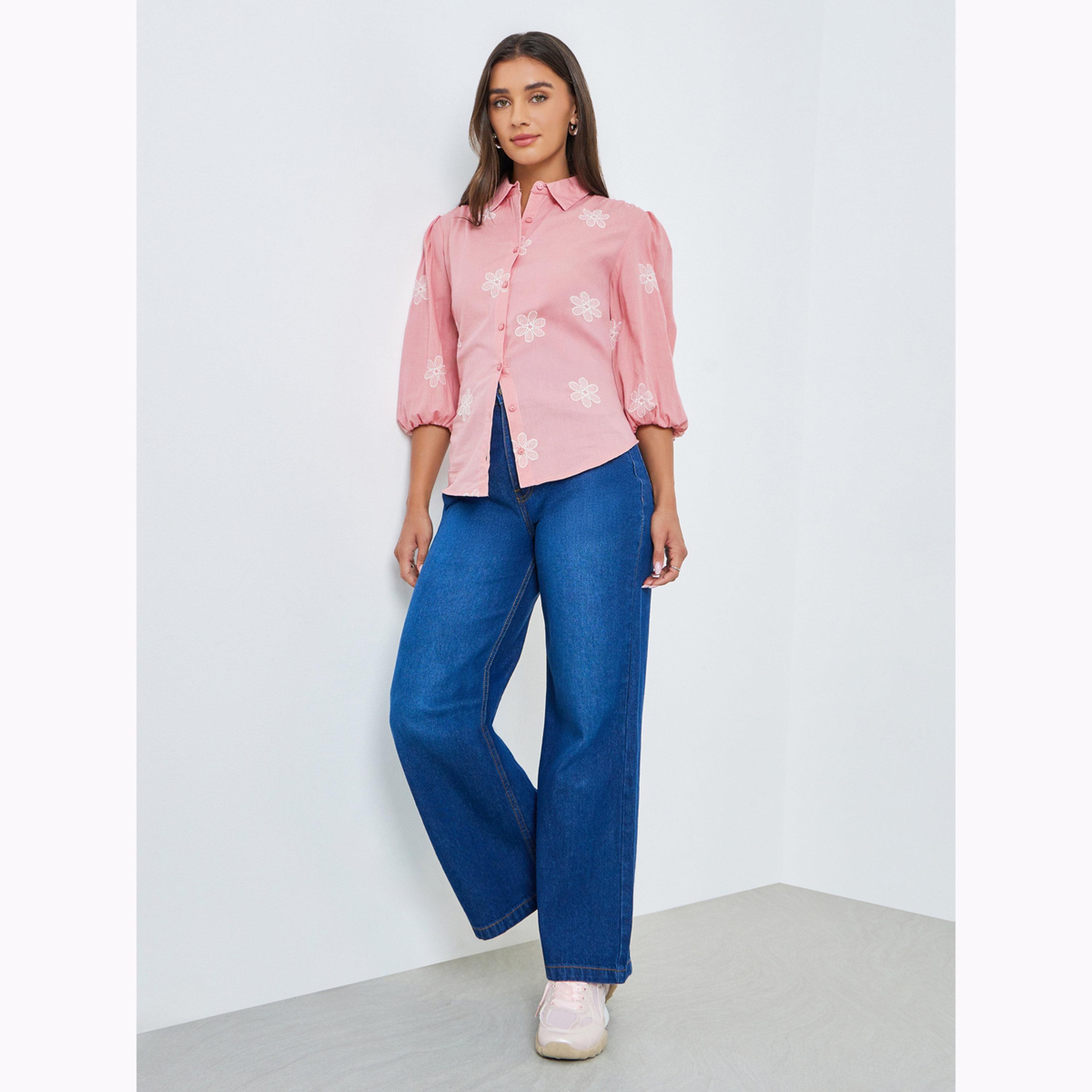 بلوزة بأكمام منفوخة مطرزة-women-clothing-shirtsandblouses-shirts-image-2