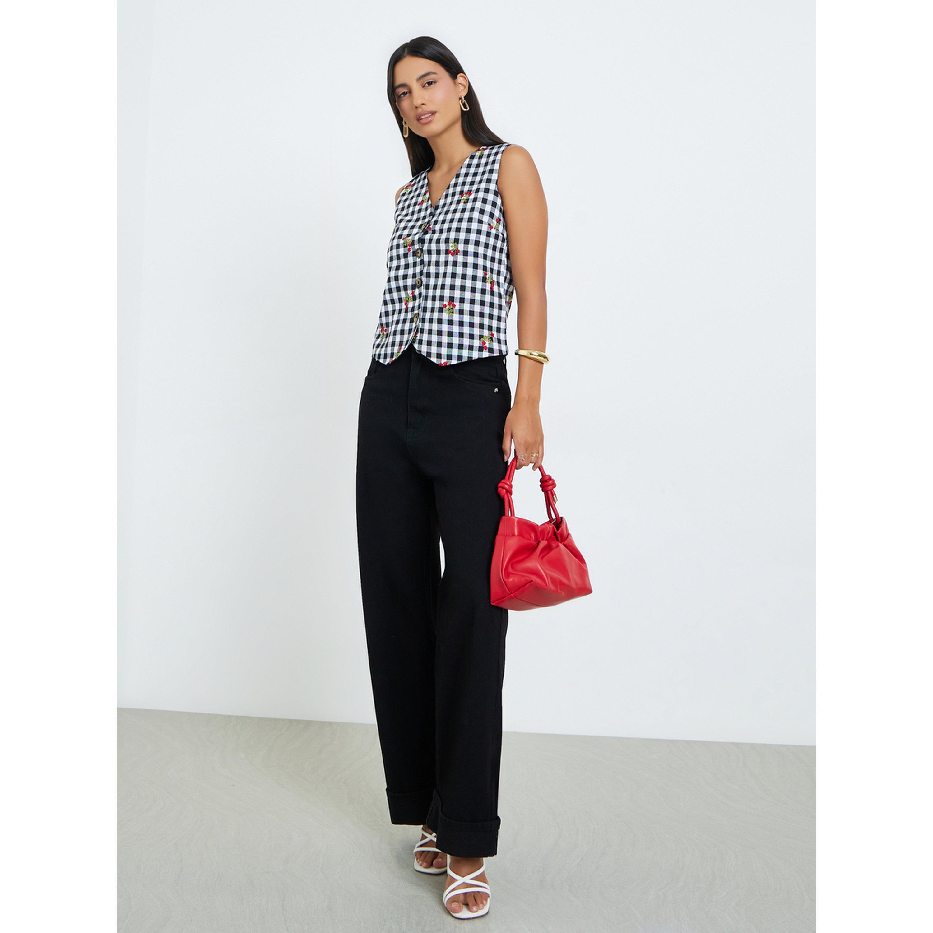 جيليه جينغهام بلا أكمام-women-clothing-tshirts-image-2