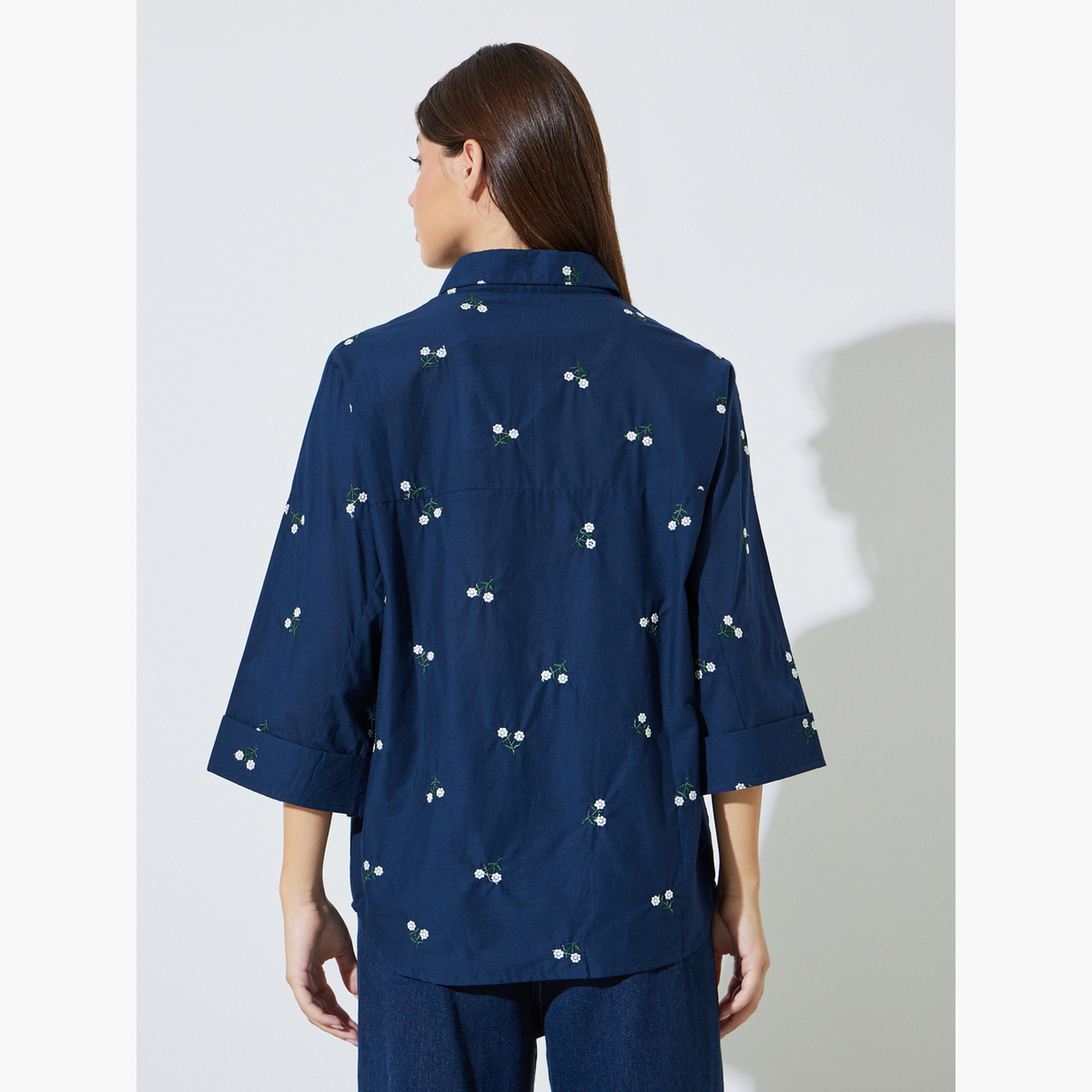 بلوزة بقصة مريحة ومطرزة بالزهور-women-clothing-shirtsandblouses-shirts-image-4
