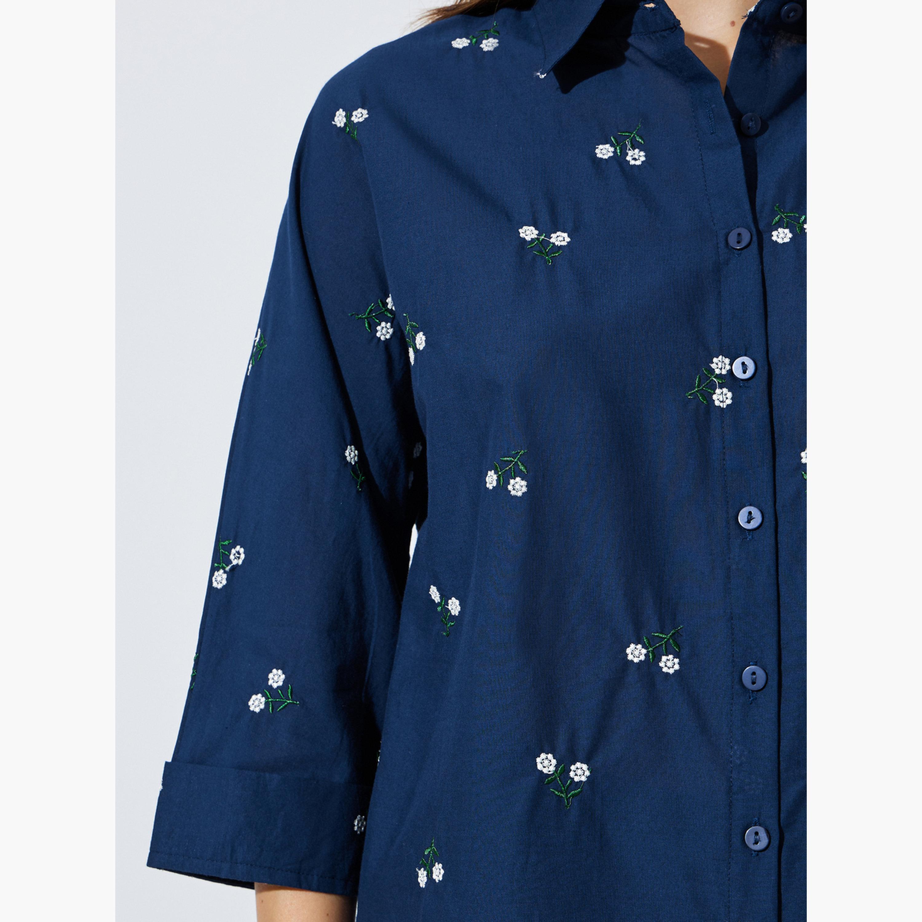 بلوزة بقصة مريحة ومطرزة بالزهور-women-clothing-shirtsandblouses-shirts-image-5