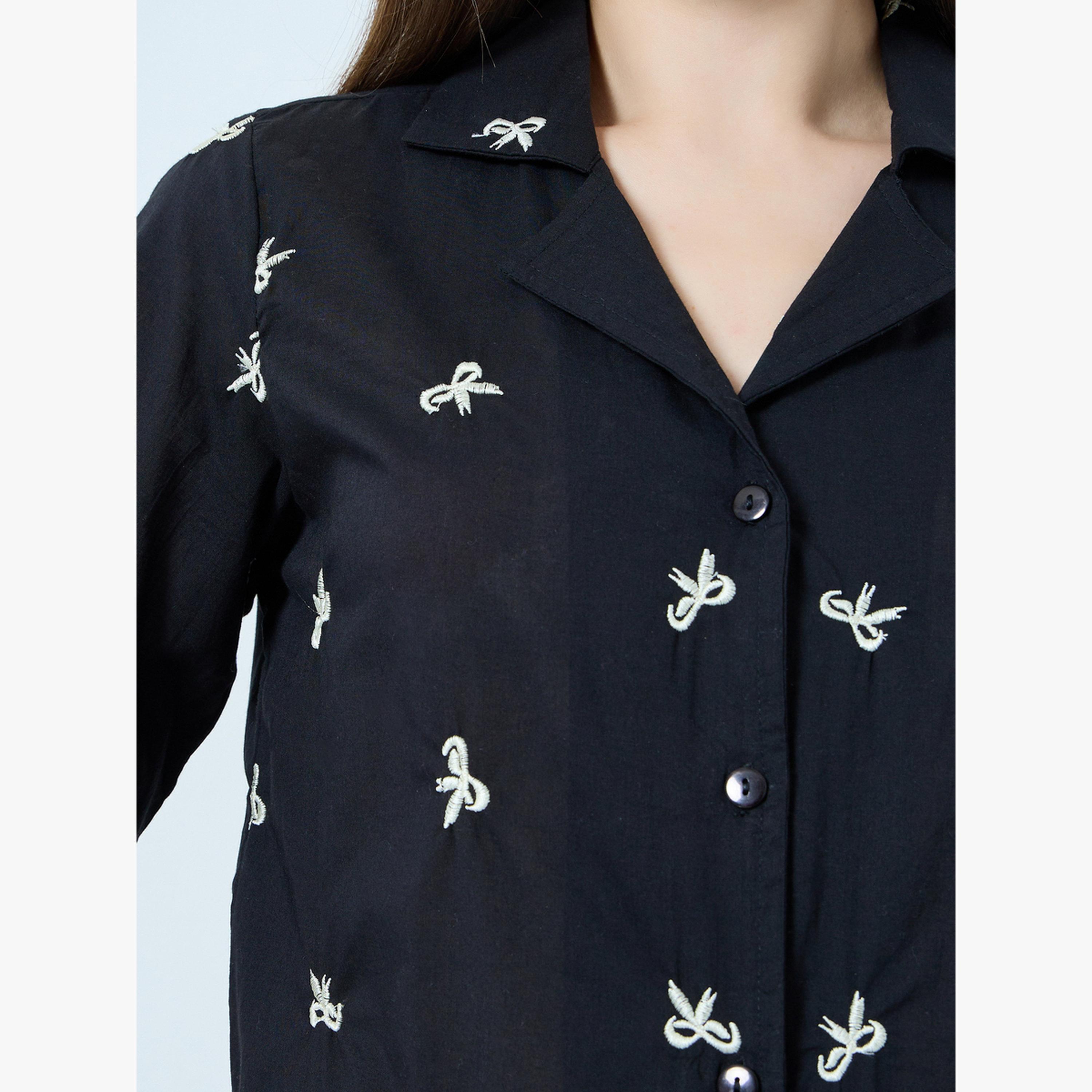 بلوزة بتفاصيل مطرزة بفيونكة-women-clothing-shirtsandblouses-shirts-image-5