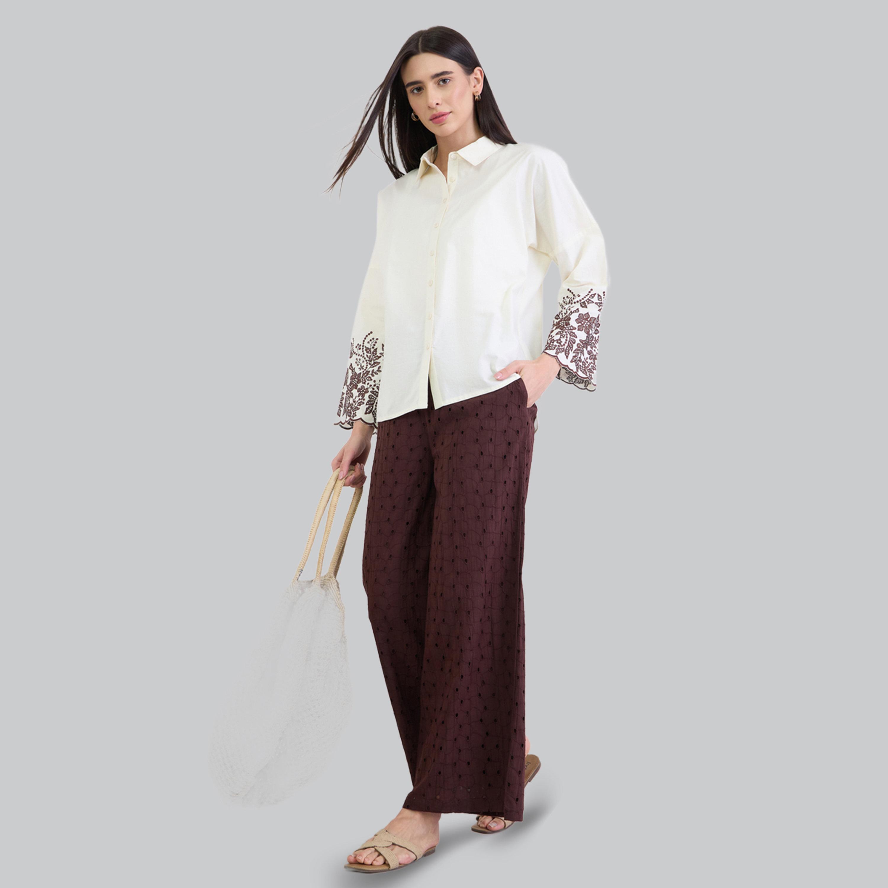 Styli Off-White Embroidered Long Sleeve Oversized Shirt-women-clothing-shirtsandblouses-shirts-image-2