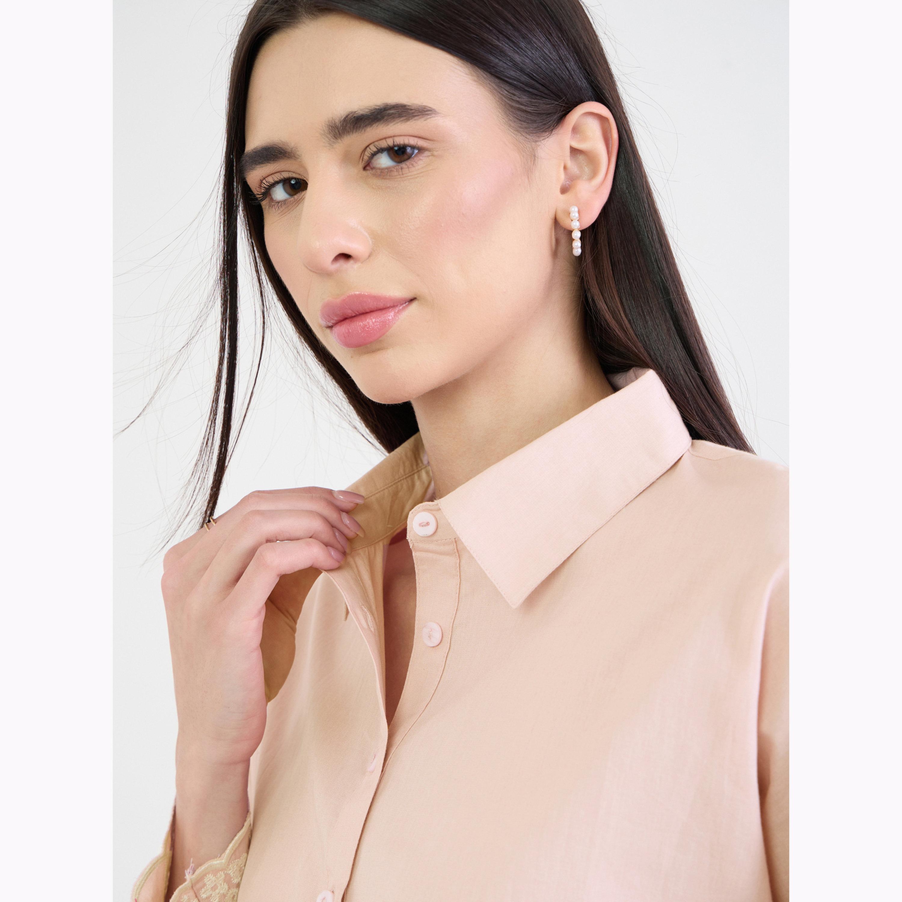 قميص كبير الحجم بأكمام طويلة ومطرز لون وردي-women-clothing-shirtsandblouses-shirts-image-4