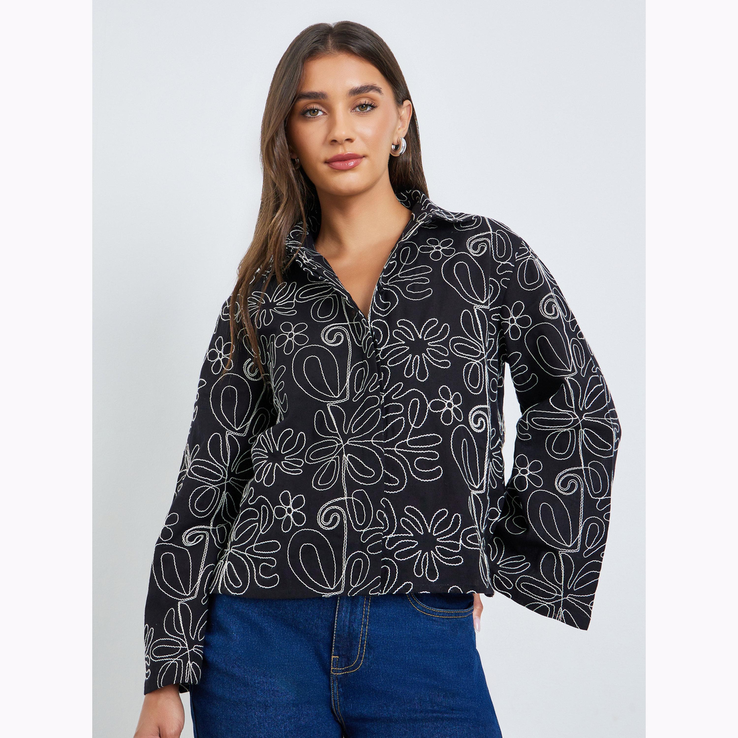 بلوزة بأكمام طويلة مطرزة-women-clothing-shirtsandblouses-shirts-image-1
