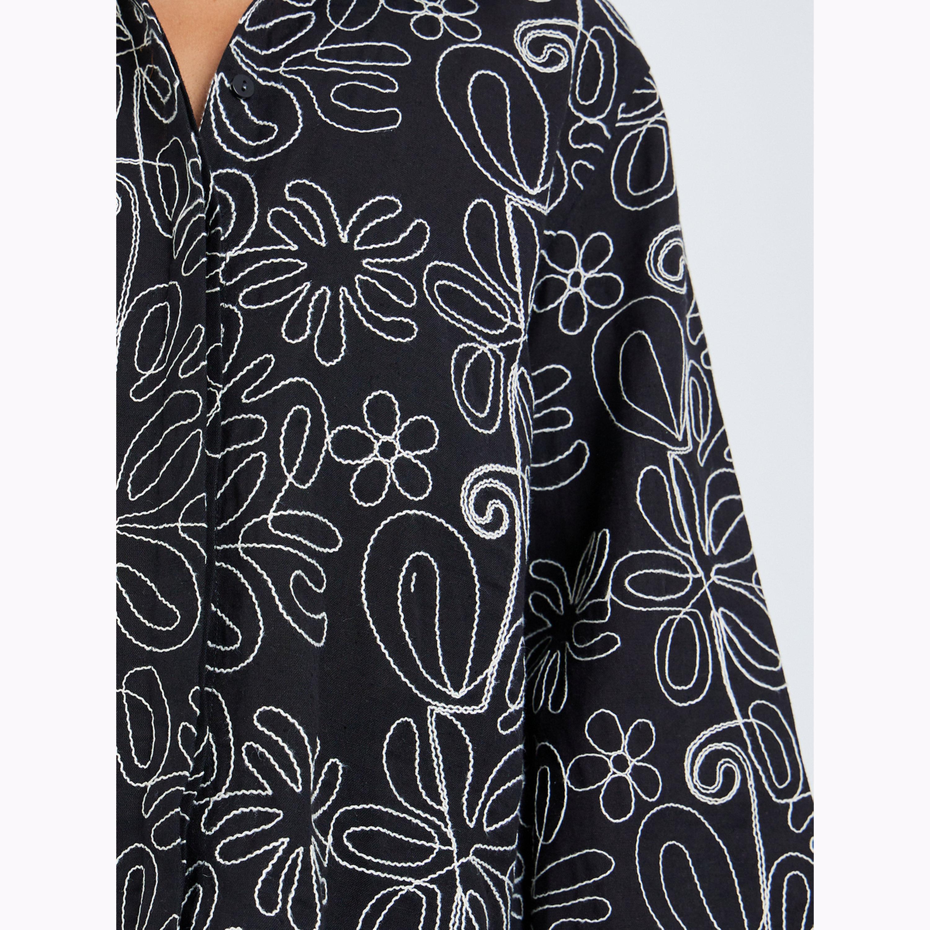 Styli Black Long Sleeve Embroidered Shirt-women-clothing-shirtsandblouses-shirts-image-5