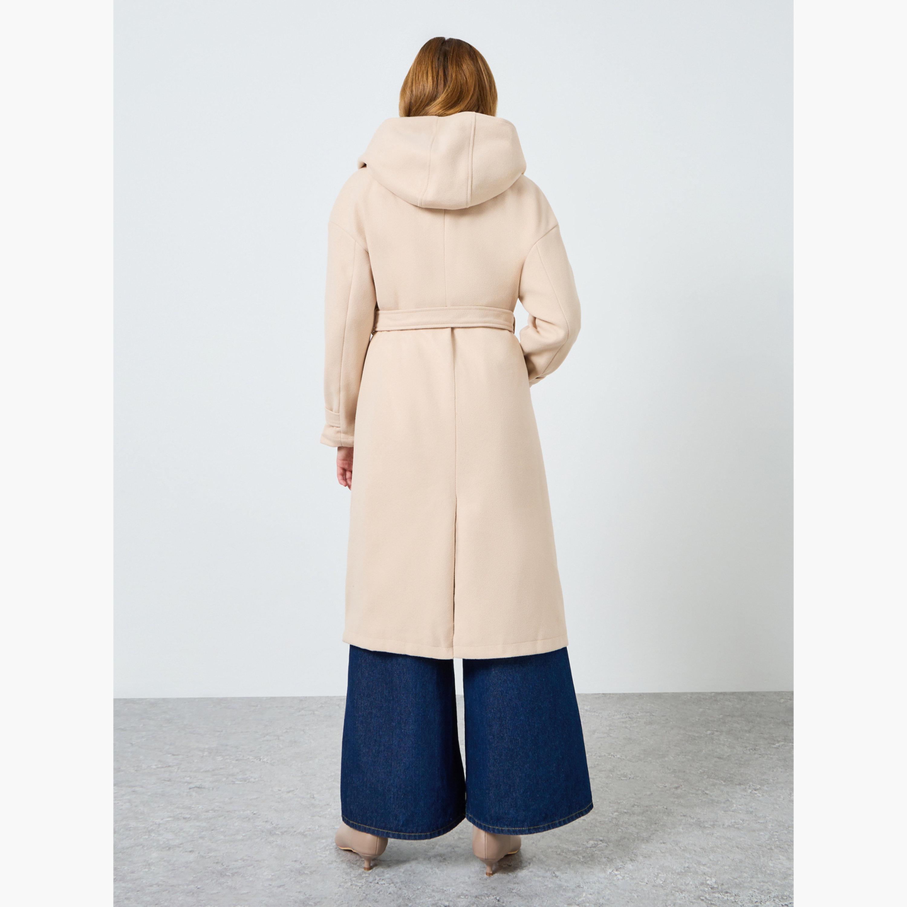 Take Two Women Solid Double-Breasted Hooded Belted Coat-women-clothing-coatsandjackets-coats-image-4