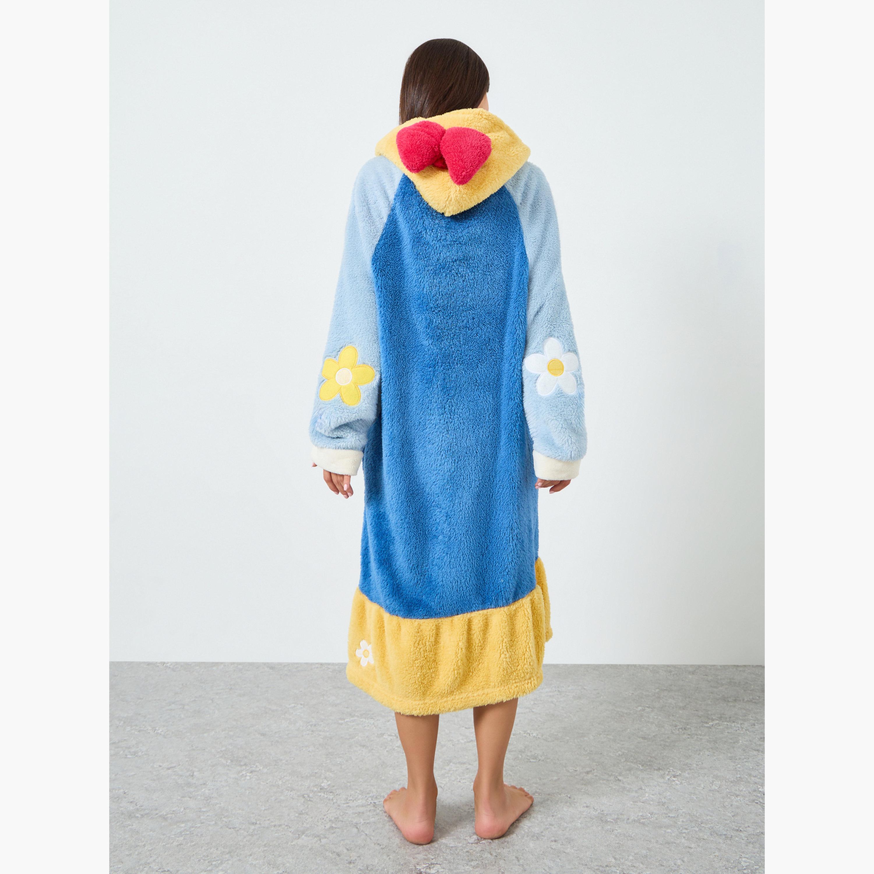 Styli Bow Hood Plush Fleece Robe-women-clothing-nightwear-robes-image-4
