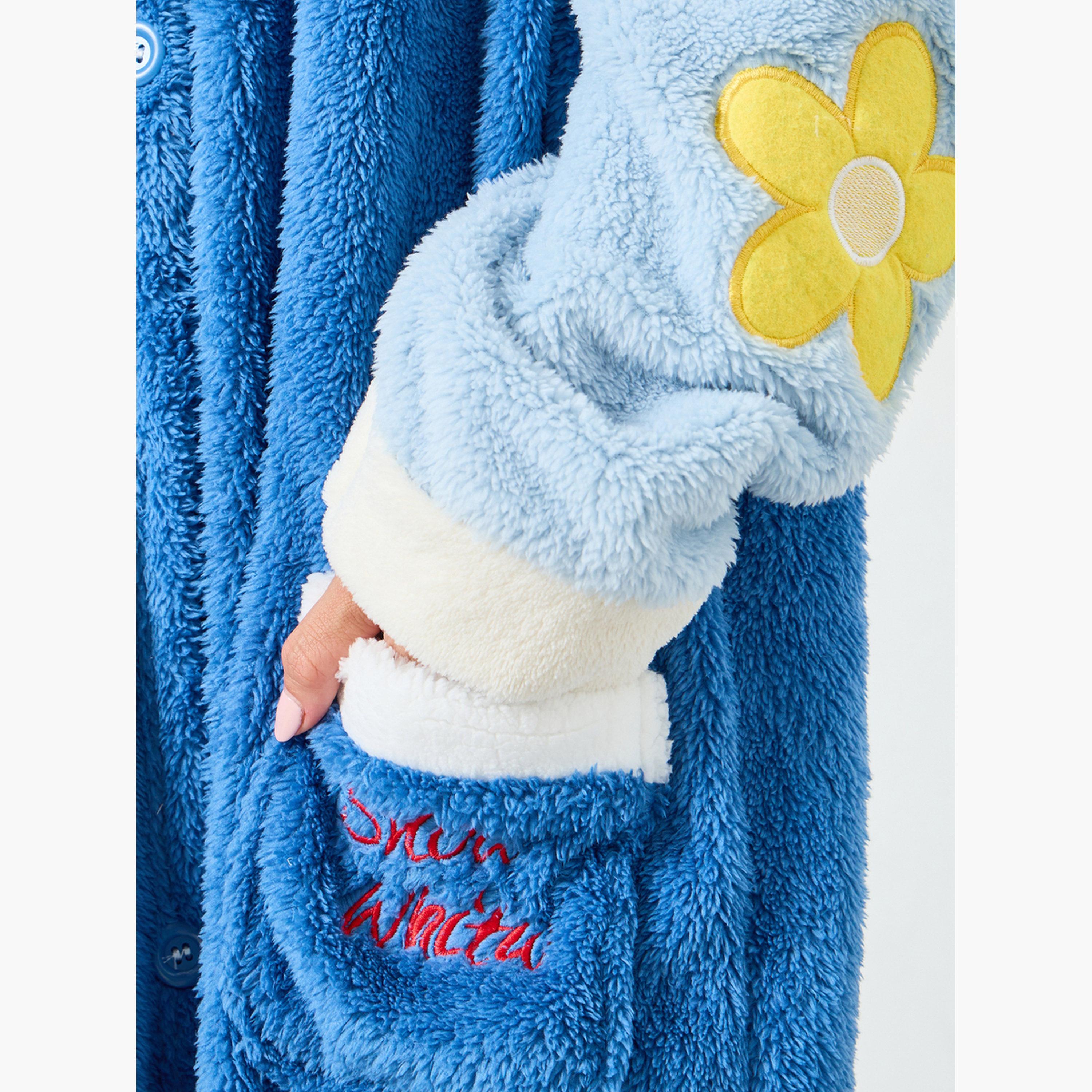 Styli Bow Hood Plush Fleece Robe-women-clothing-nightwear-robes-image-5