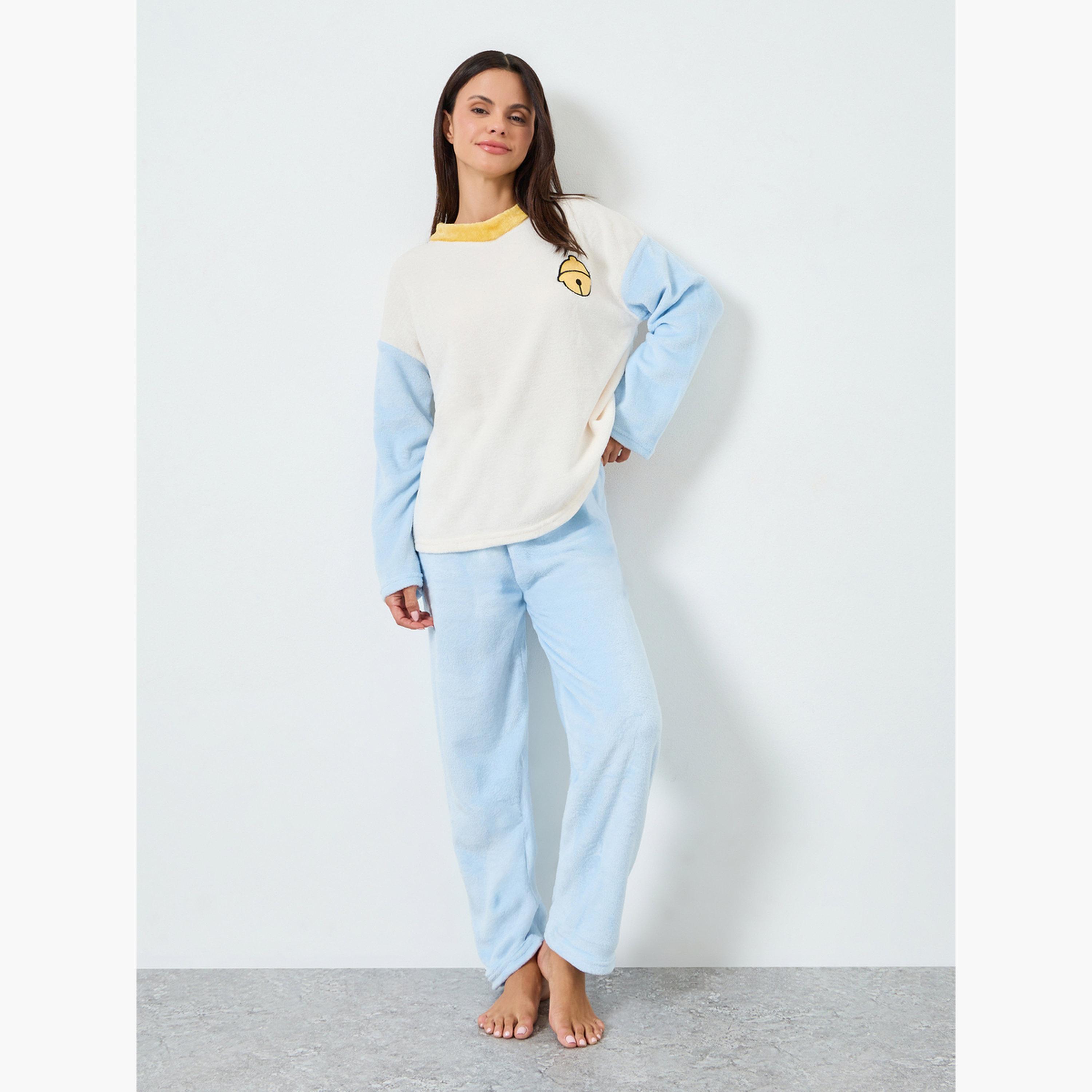 Styli Cozy Fleece Long Sleeve Top and Pyjama Set-women-clothing-nightwear-pyjamas-longsets-image-1