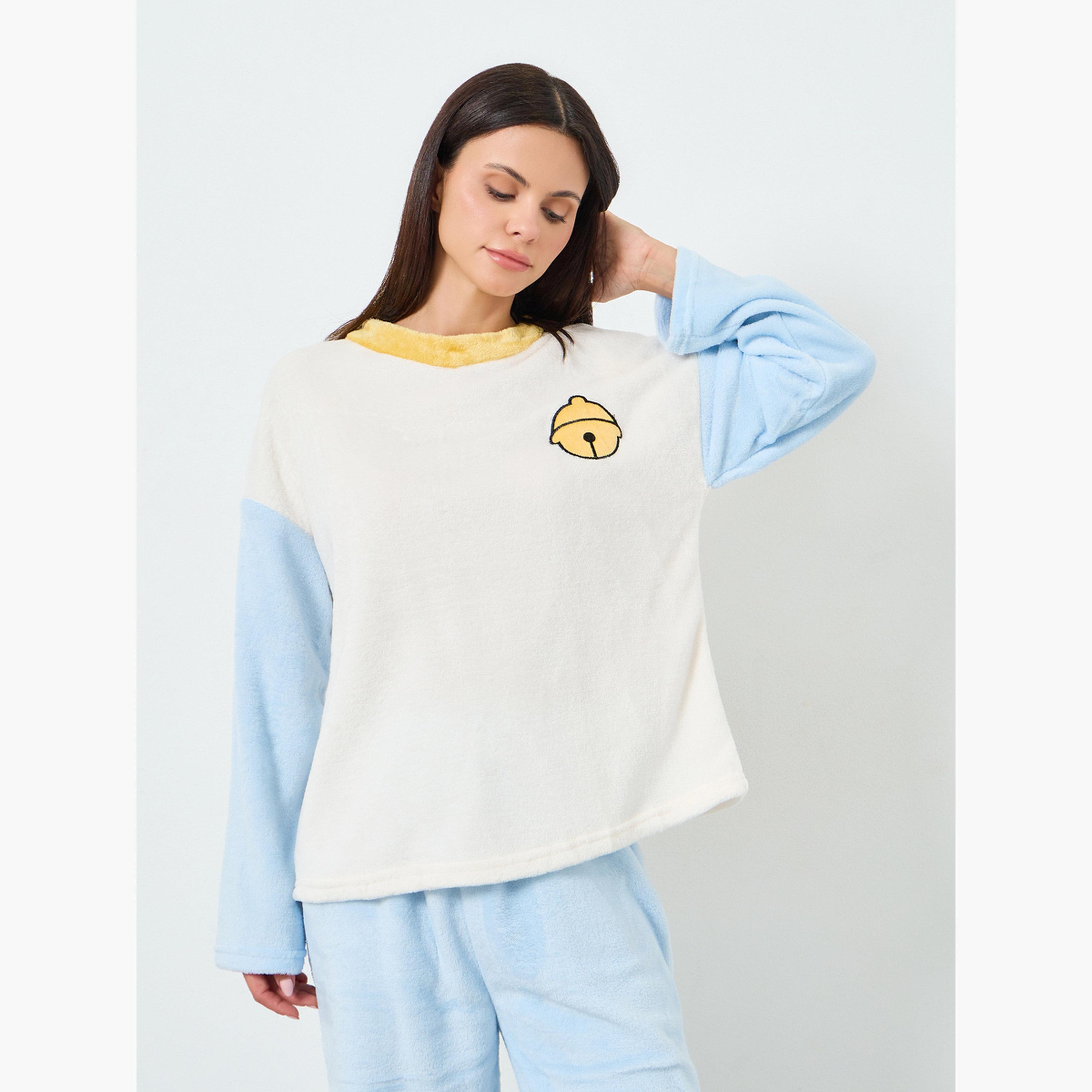 Styli Cozy Fleece Long Sleeve Top and Pyjama Set-women-clothing-nightwear-pyjamas-longsets-image-2