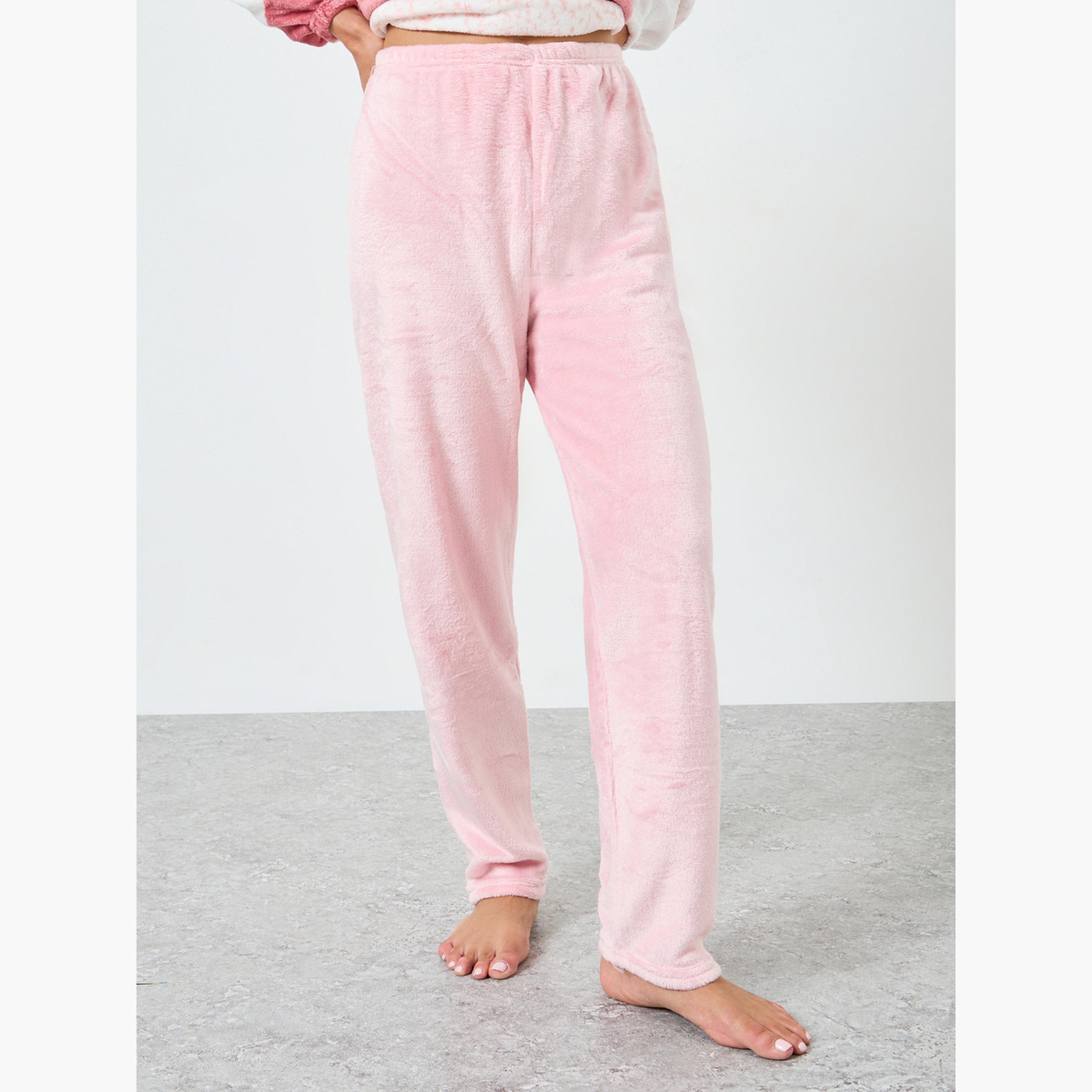 طقم بيجاما من بنطال وبلوزة فليس مخططة-women-clothing-nightwear-pyjamas-longsets-image-4