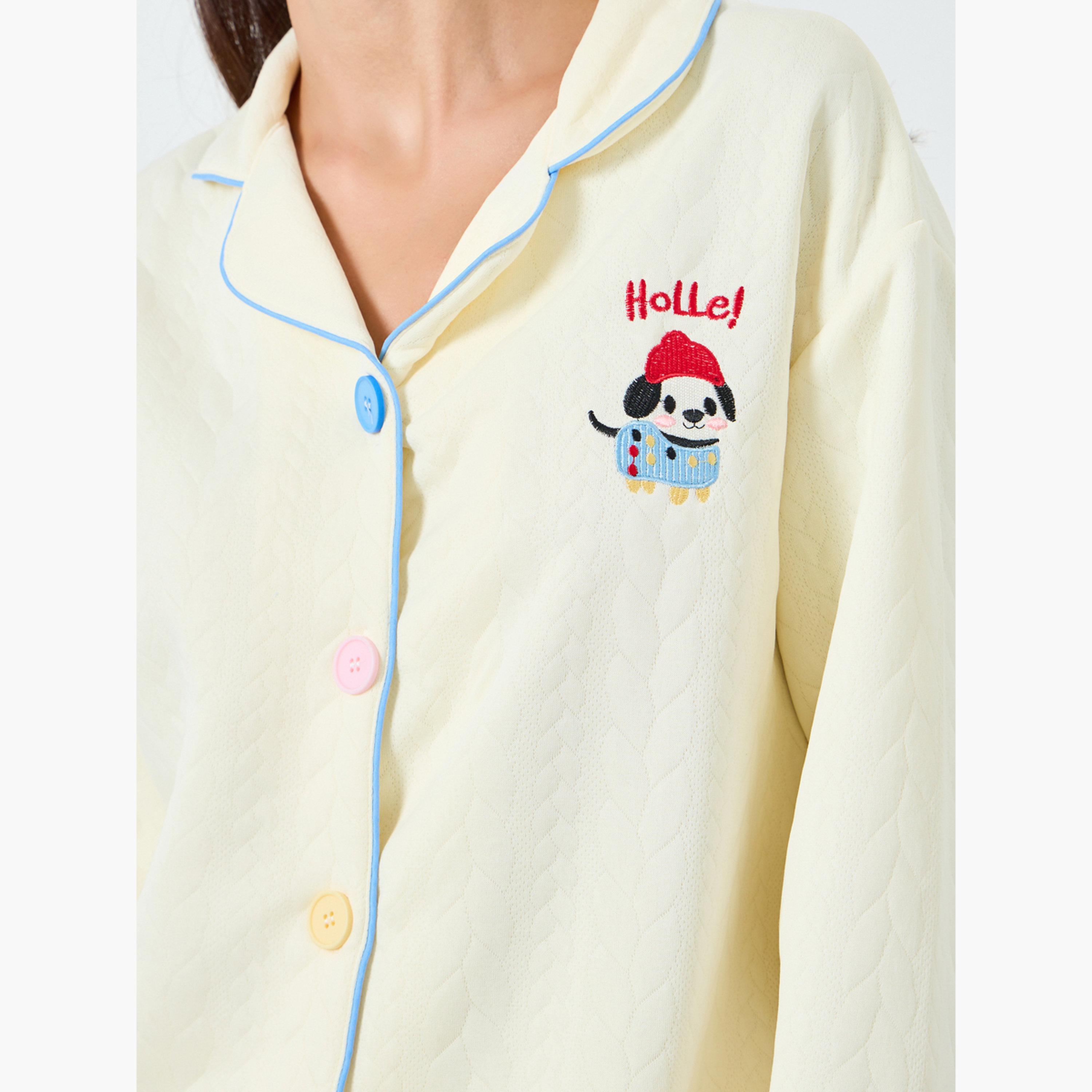 طقم بيجاما من بنطال وبلوزة بأكمام طويلة-women-clothing-nightwear-pyjamas-longsets-image-3