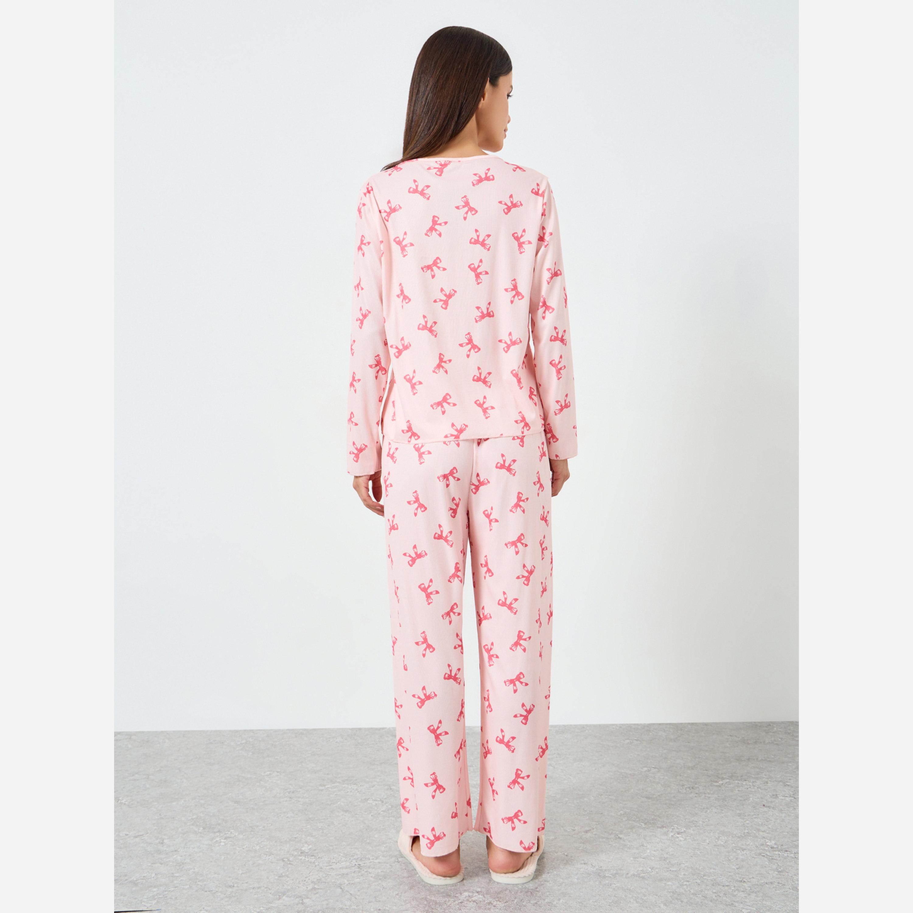 Styli Allover Printed Tops&Pants Pajama Long Sets-women-clothing-nightwear-pyjamas-longsets-image-3