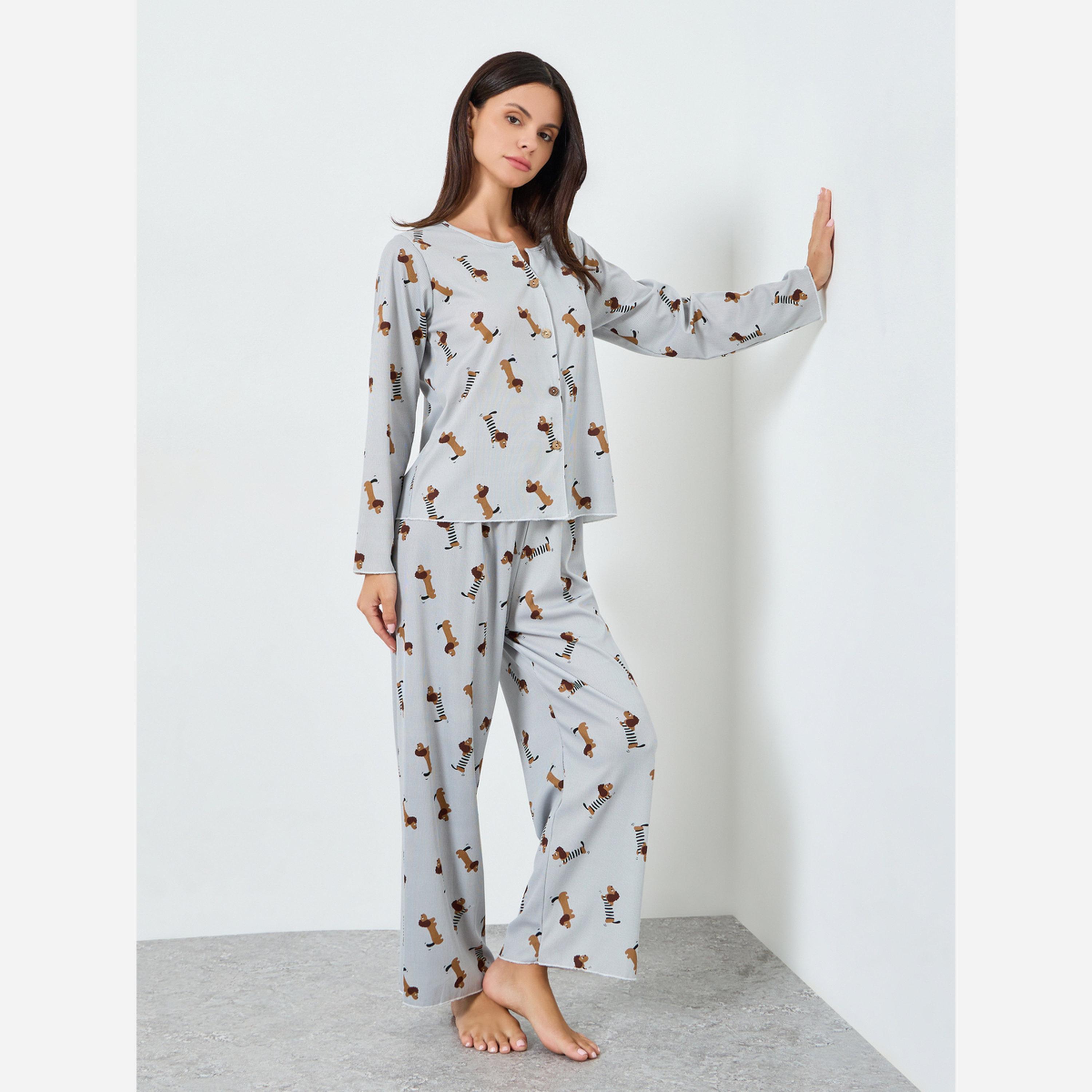 ستايلي - بيجاما بطبعة-women-clothing-nightwear-pyjamas-longsets-image-1