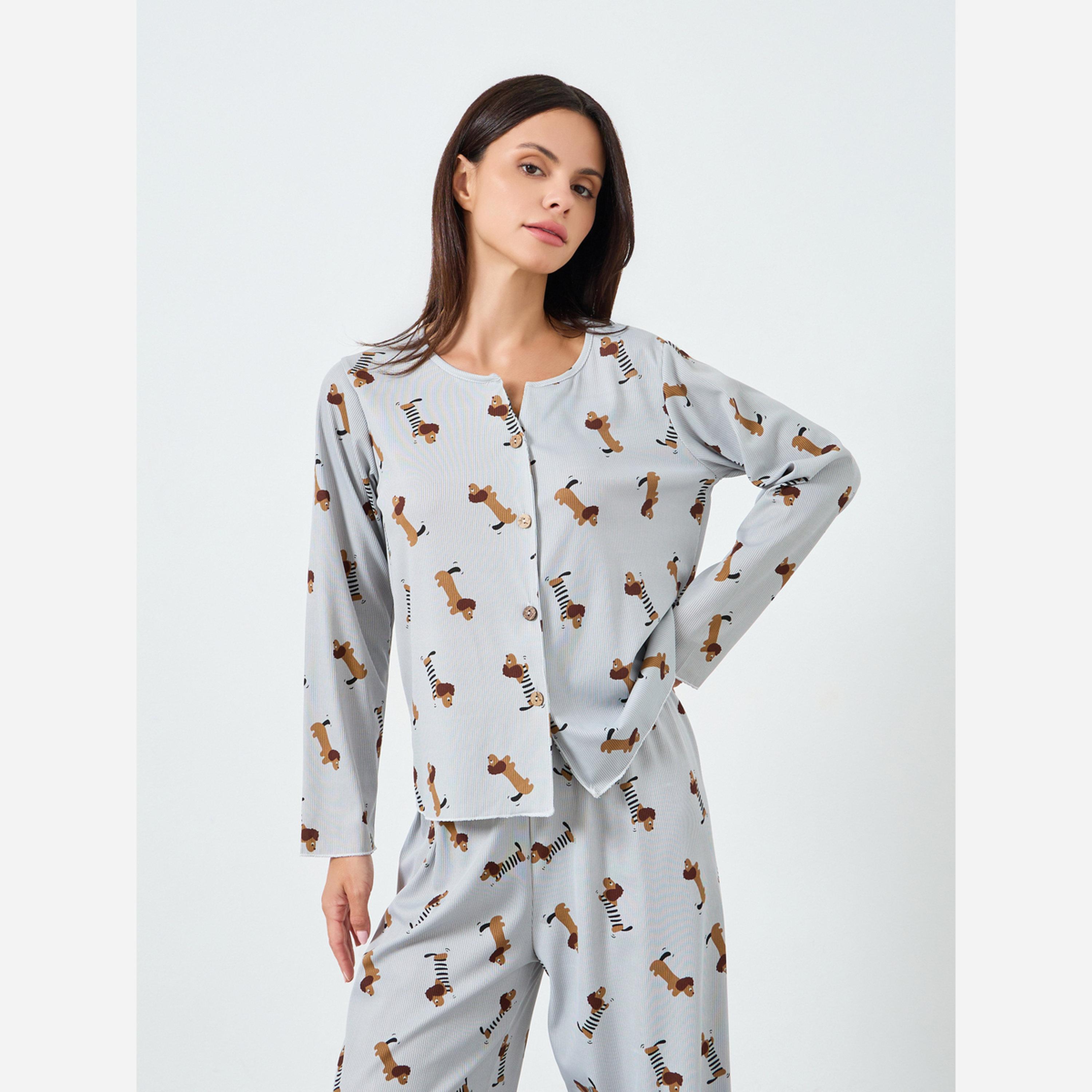 Styli Allover Printed Tops&Pants Pajama Long Sets-women-clothing-nightwear-pyjamas-longsets-image-2