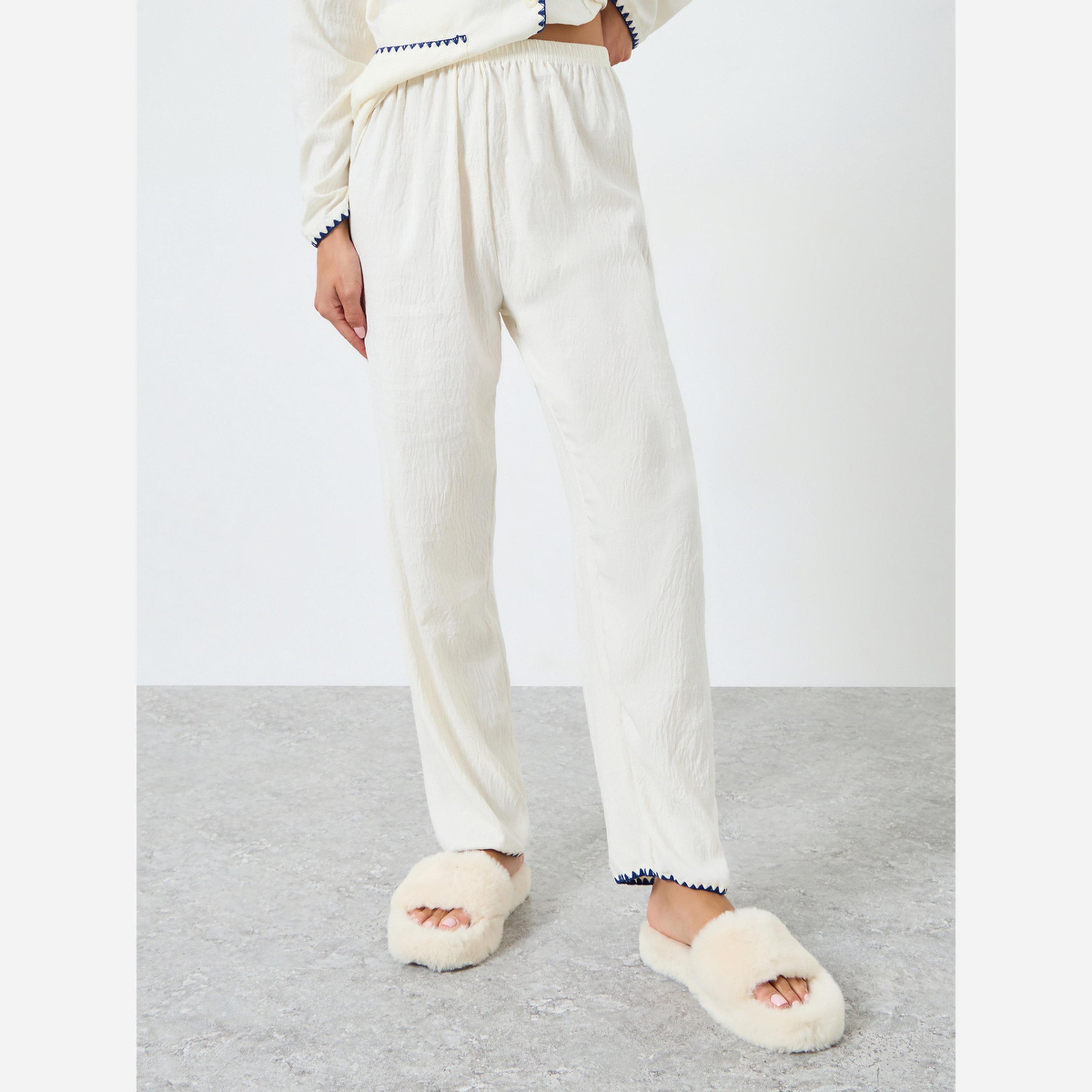 Styli Contrast Color Shirt&Pants Pajama Long Sets-women-clothing-nightwear-pyjamas-longsets-image-5