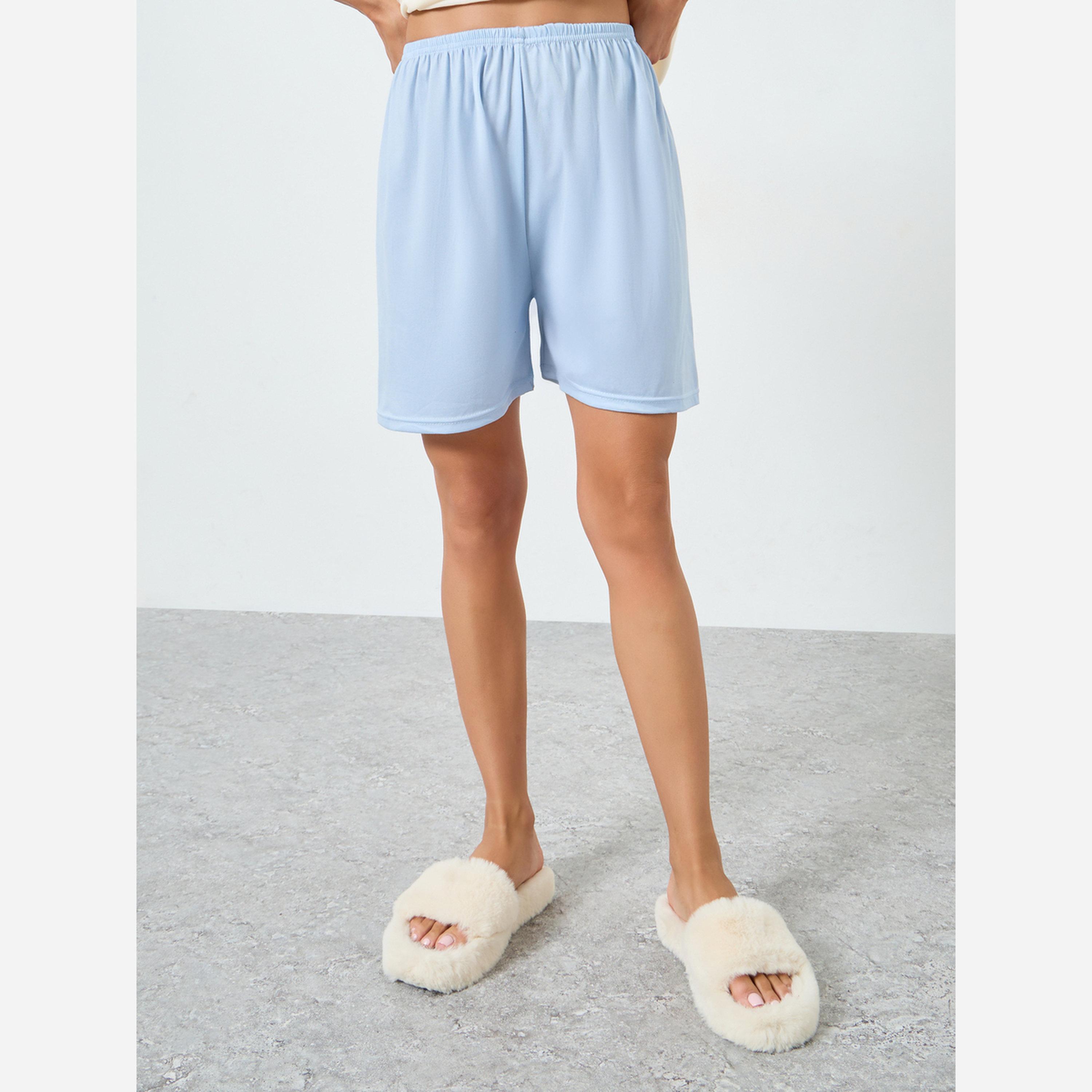Styli Printed Tee&Shorts Pajama Short Sets-women-clothing-nightwear-pyjamas-shortsets-image-4