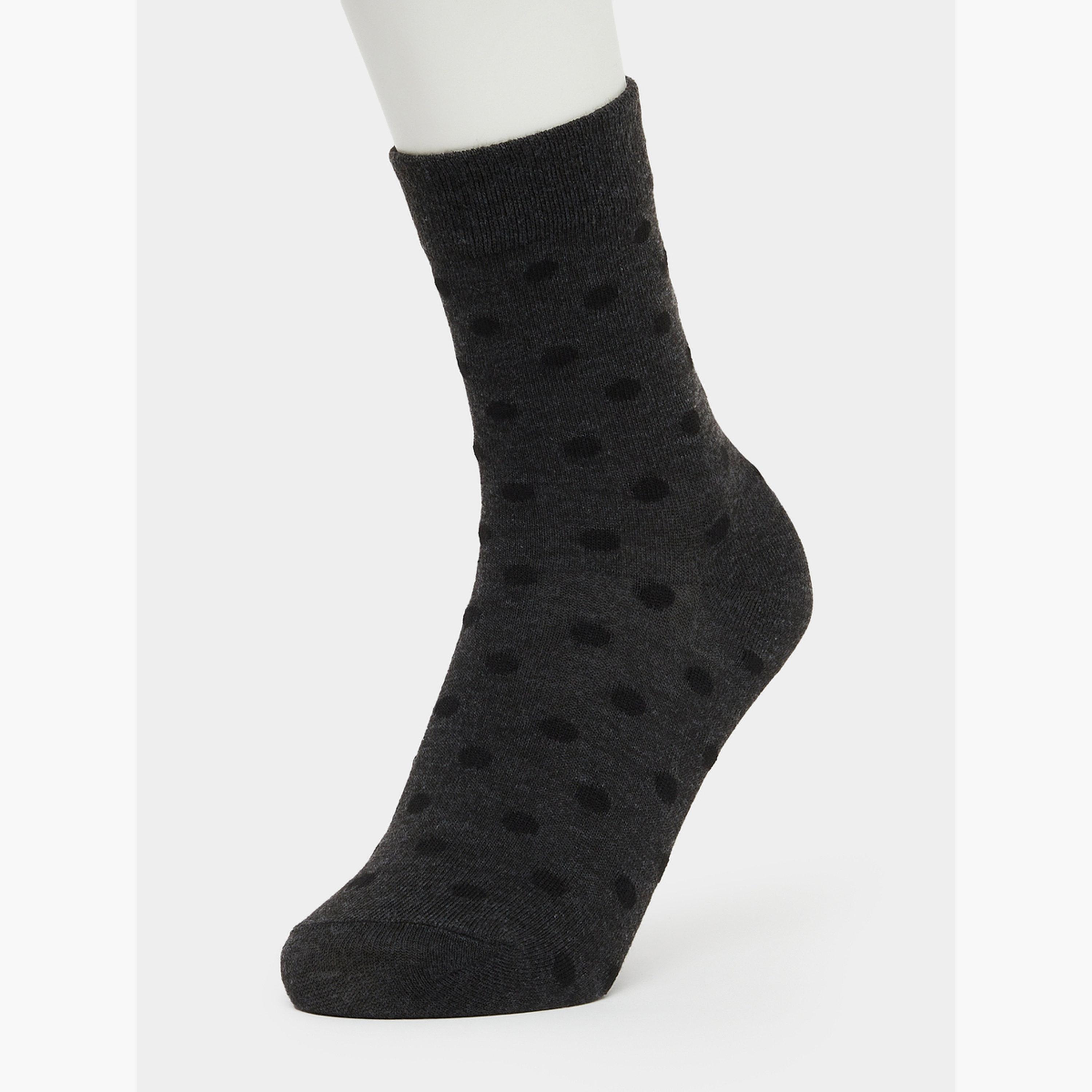 Styli Pack of 2 - Heart Print Crew Socks-women-socksandstockings-image-4