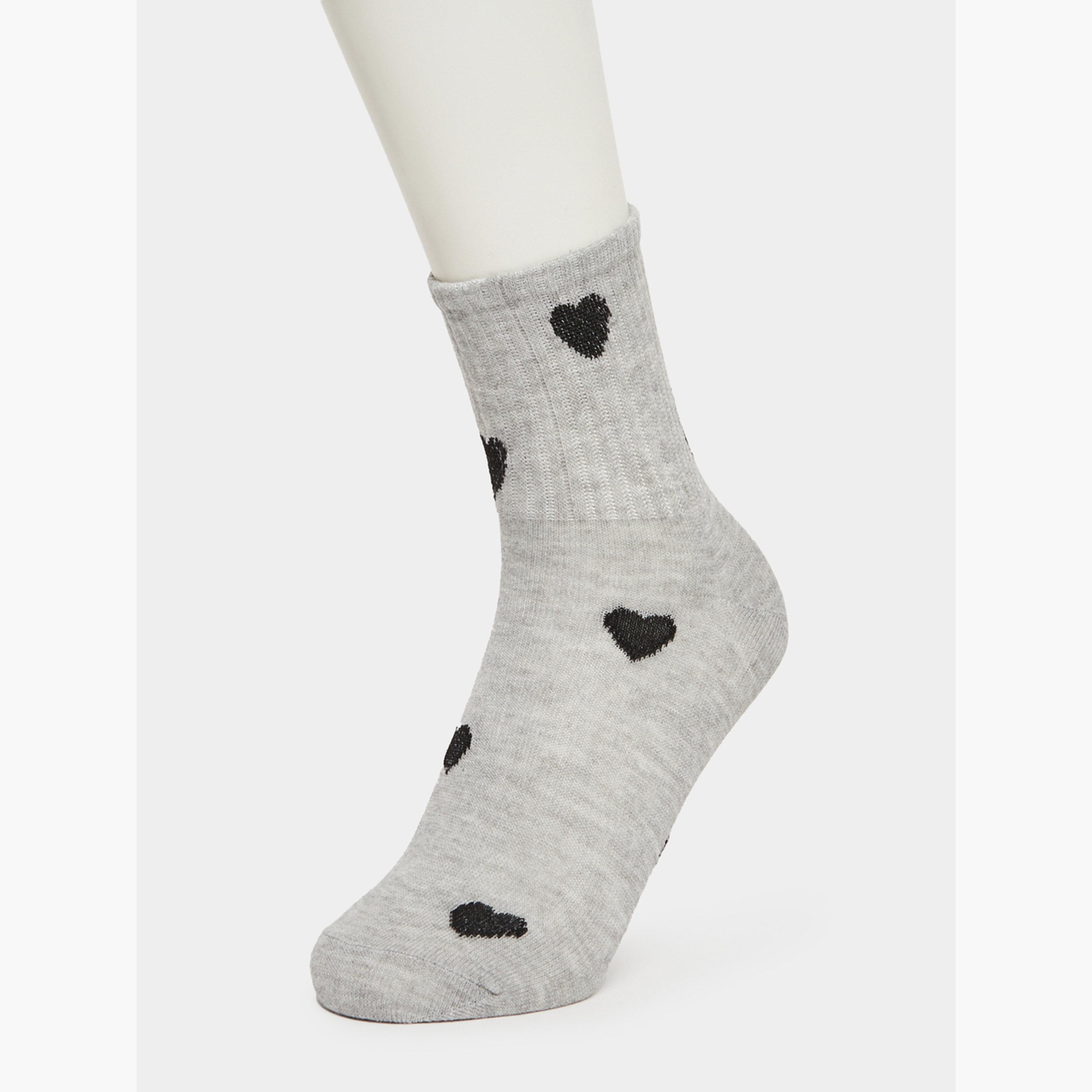 Styli Pack of 3 - Heart Print Quarter Socks-women-socksandstockings-image-6