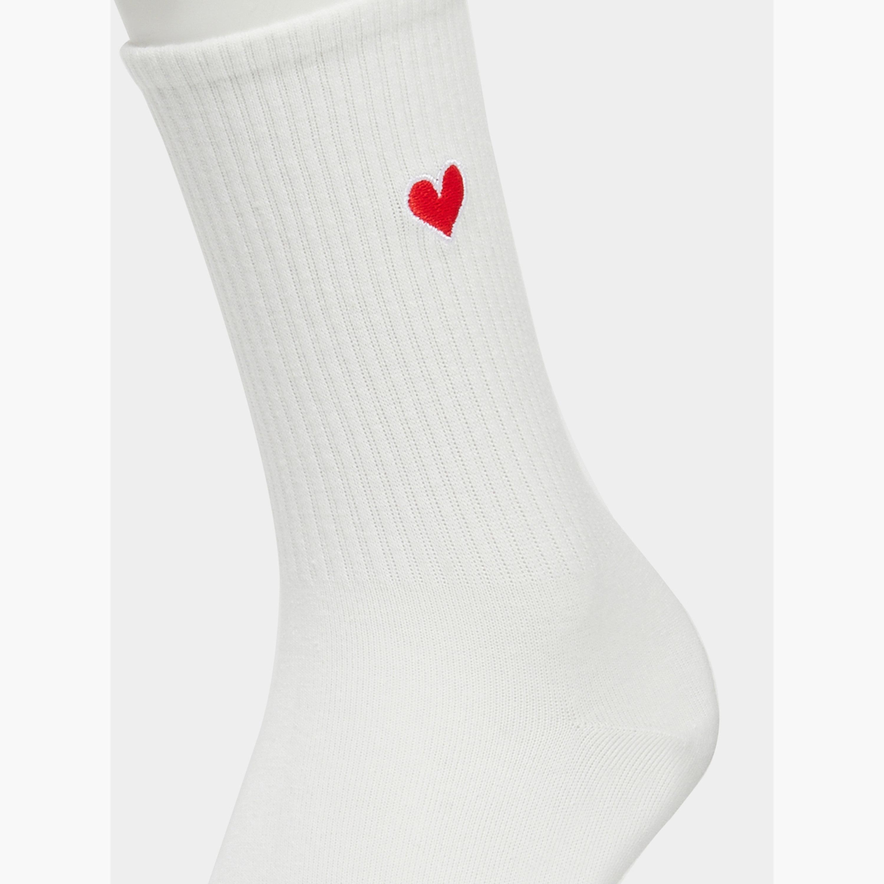 طقم زوجين جوارب ياقة مستديرة بطبعة قلب-women-socksandstockings-image-3