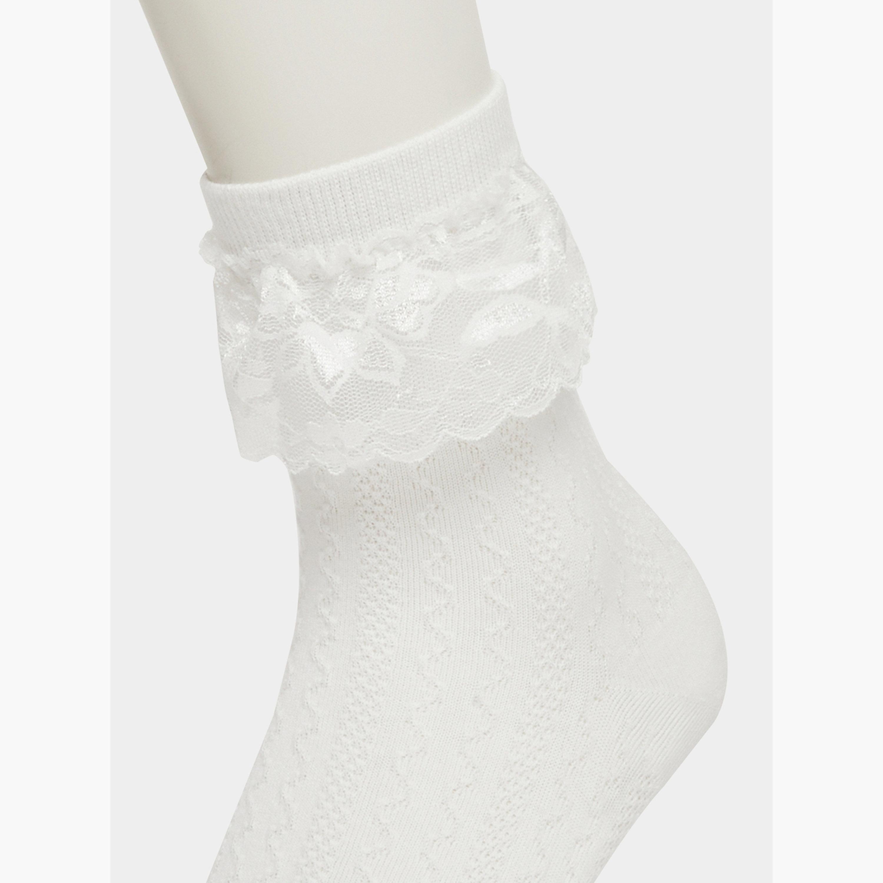 Styli Pack of 3 - Lace Trim Quarter Socks-women-socksandstockings-image-5