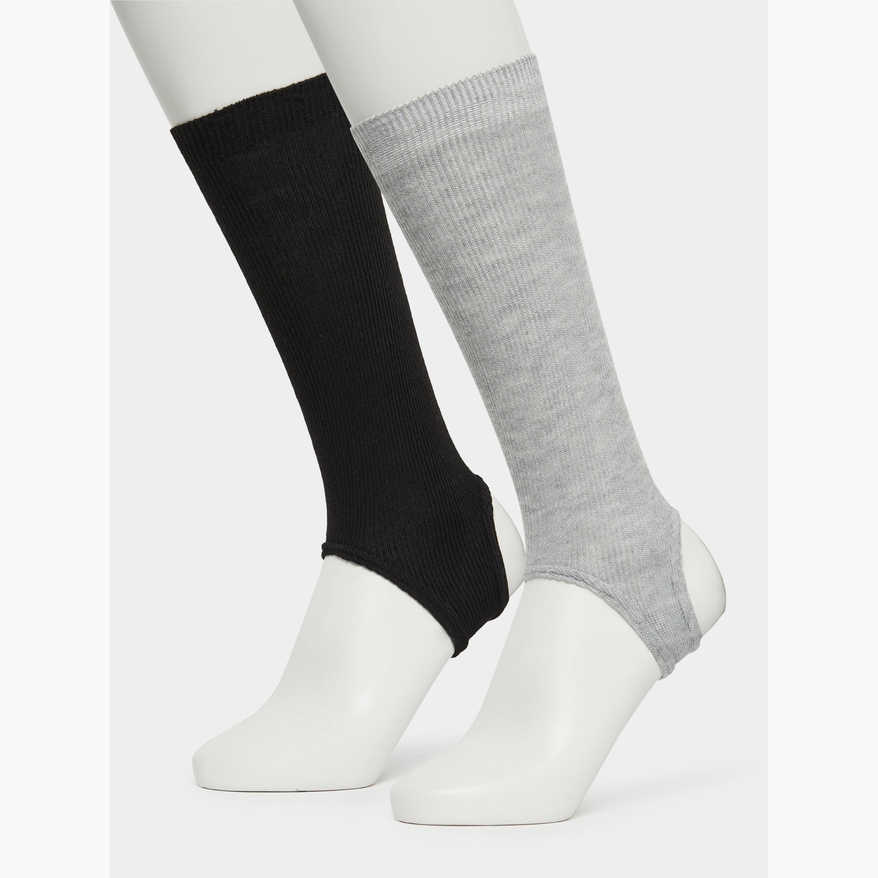 Styli Pack of 2 - Plain Footless Socks-women-socksandstockings-image-1