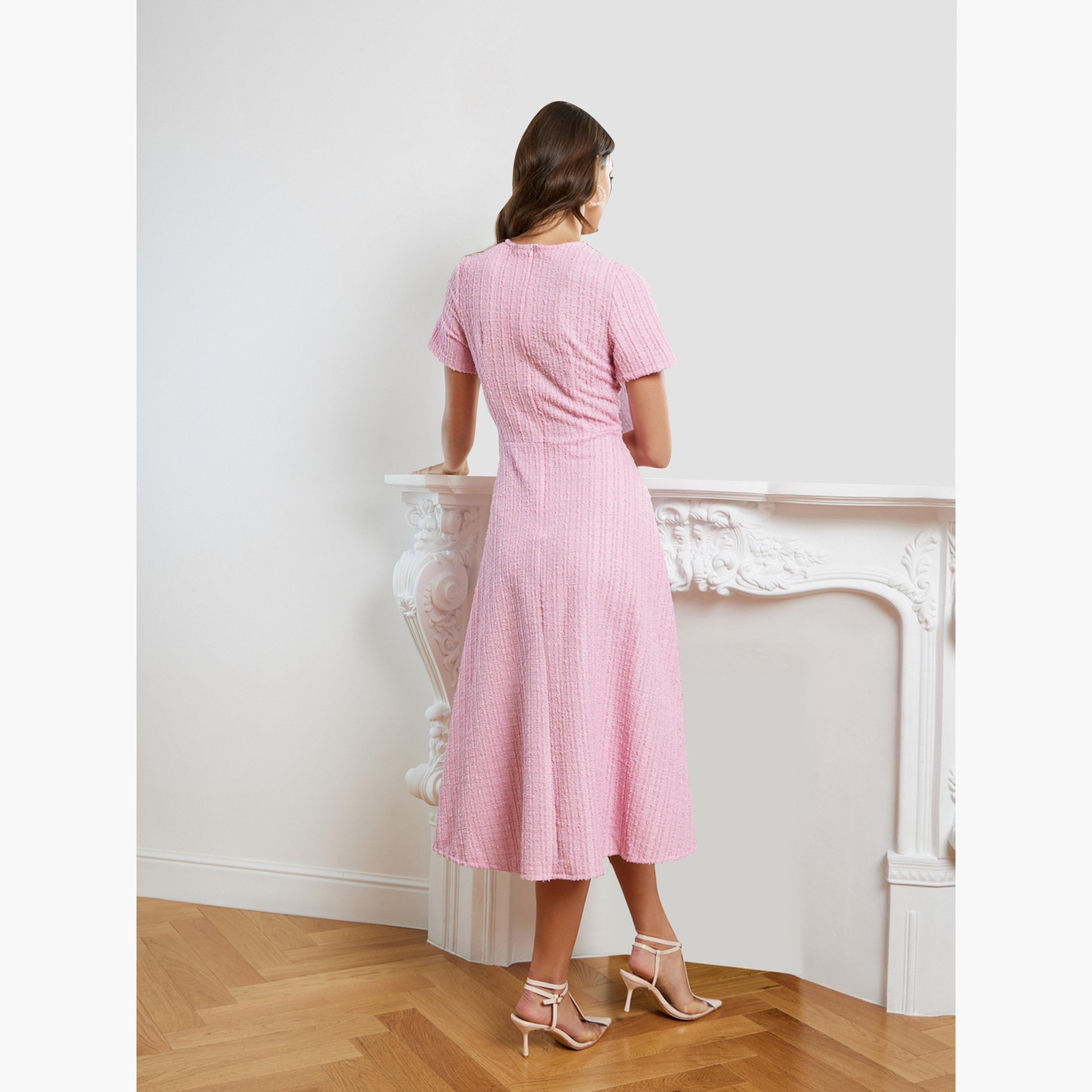 Styli Women Tweed Look Midi Dress-women-clothing-dresses-image-4
